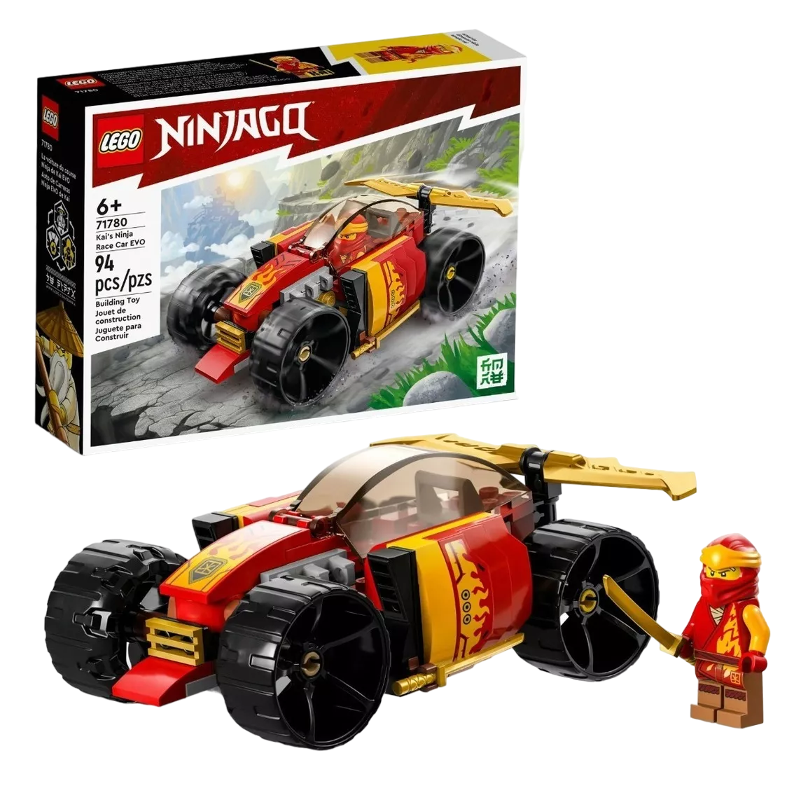 Foto 2 pulgar | Kit Ninjago Coche De Carreras Ninja Evo De Kai 3+ Rojo