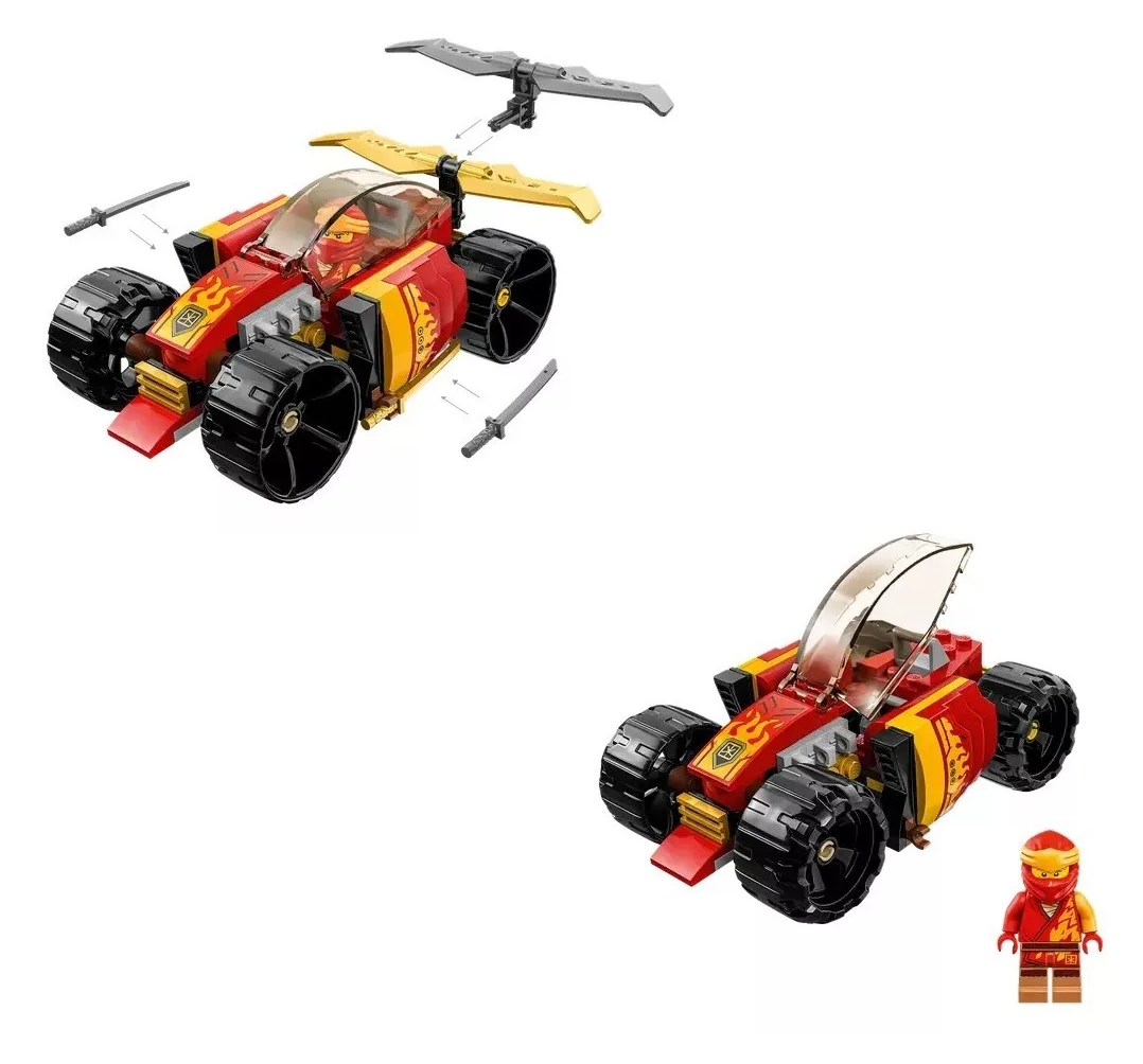 Foto 4 | Kit Ninjago Coche De Carreras Ninja Evo De Kai 3+ Rojo