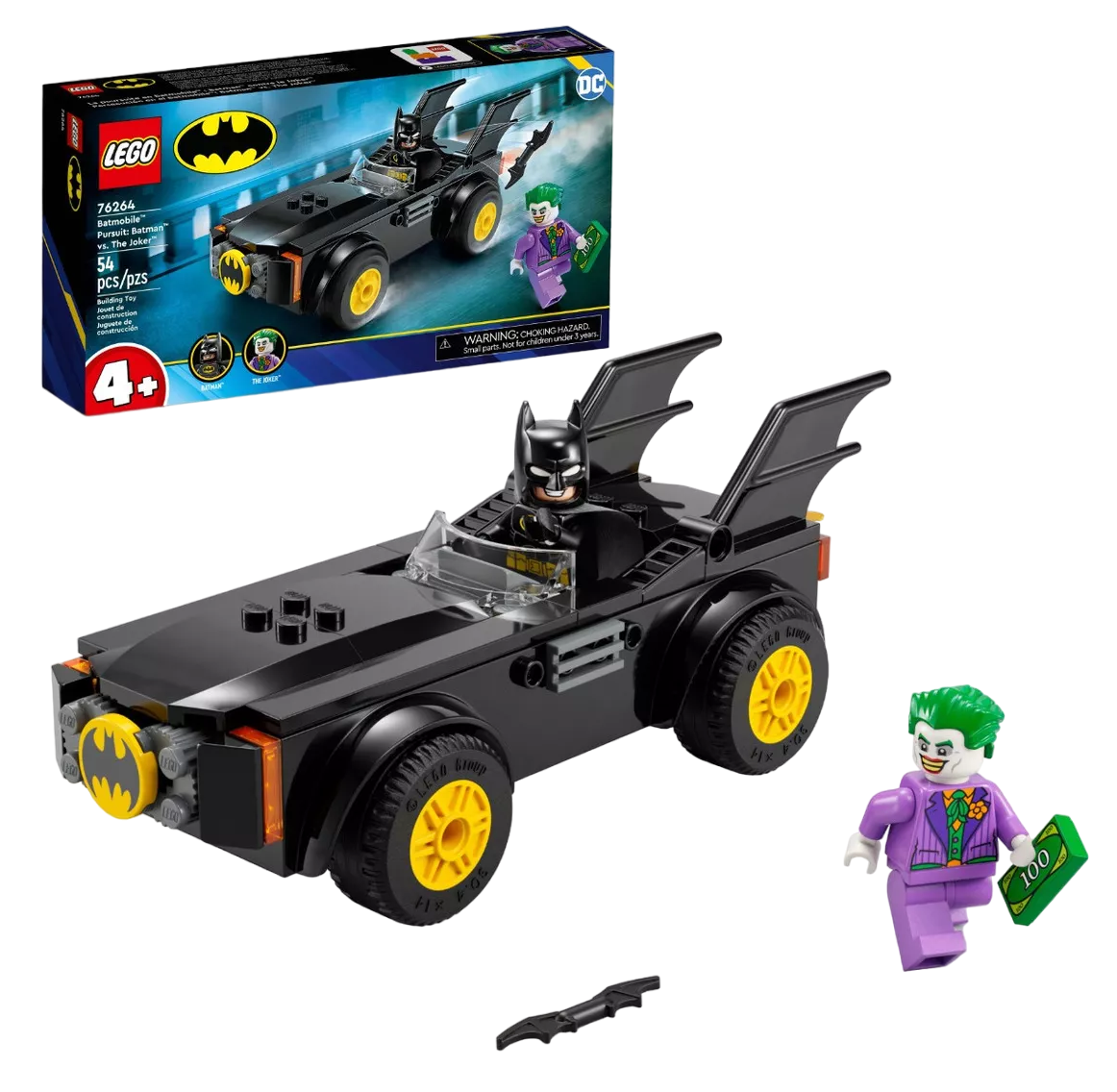 Super Heroes 76264 Persecución En Batmobile 54 Pzs Negro