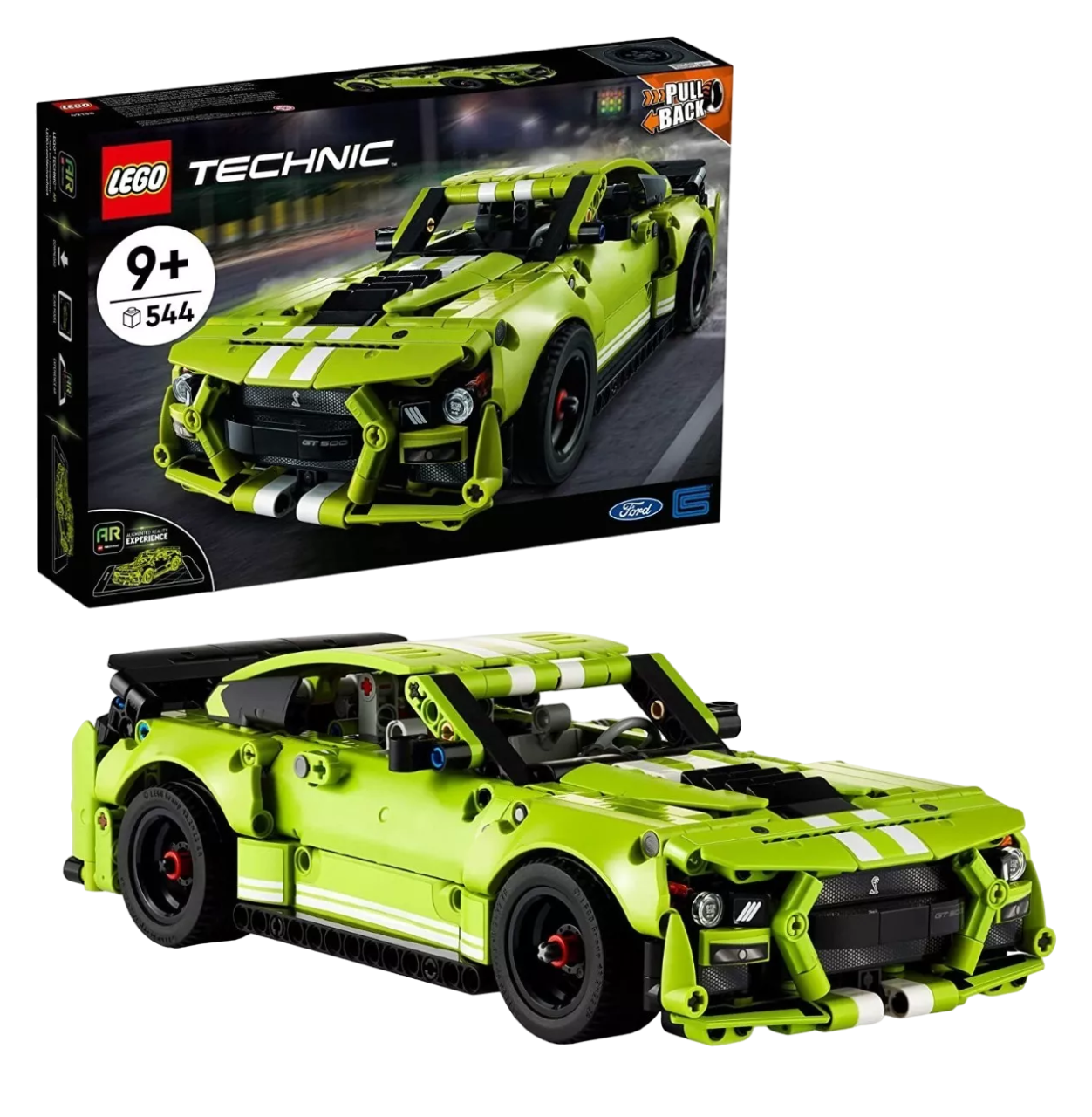 Foto 2 pulgar | Kit Lego Technic Ford Mustang Shelby Gt500 544 Piezas Verde