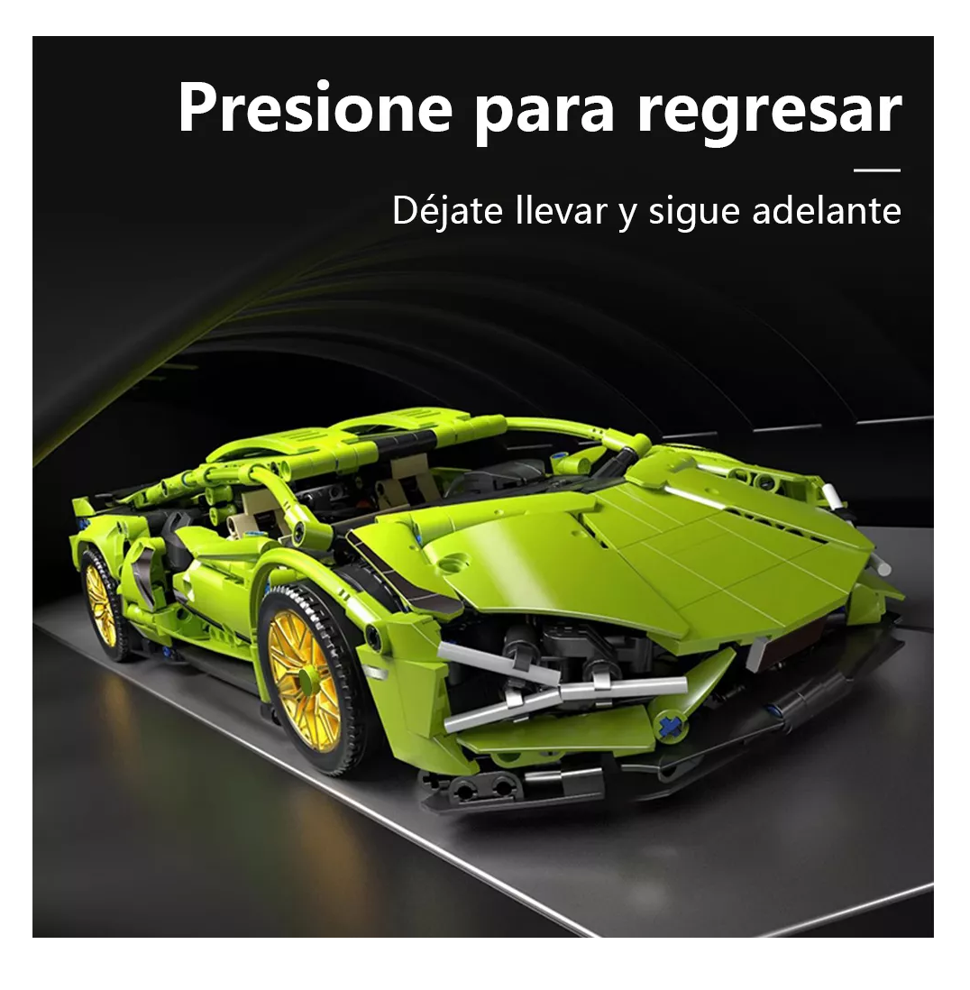 Foto 2 | Bloques De Construcción Coche Carreras 1299 Pzs + Súper Realista Verde