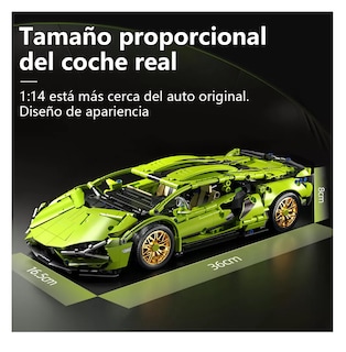 Foto 3 | Bloques De Construcción Coche Carreras 1299 Pzs + Súper Realista Verde