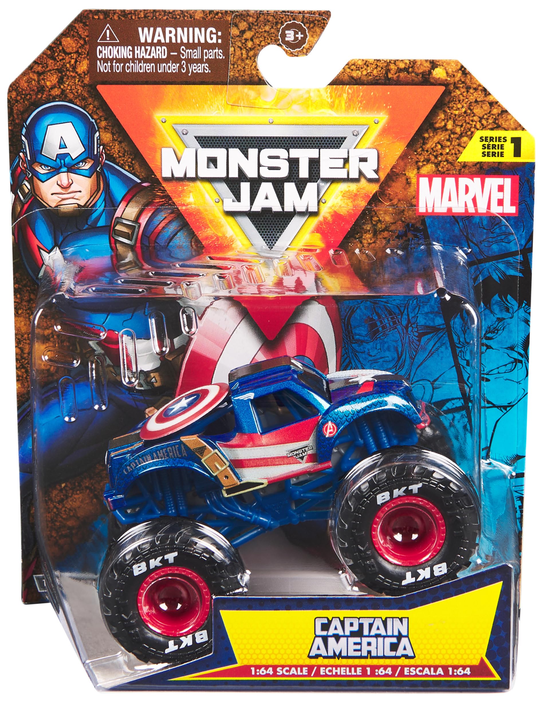 Foto 2 pulgar | Monster Truck Monster Jam Marvel Superhero 1:64 A Escala 3+ - Venta Internacional.