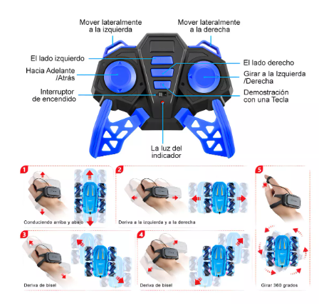 Foto 4 pulgar | Coches Wünd Azul Deriva Rotación de 360 Grados