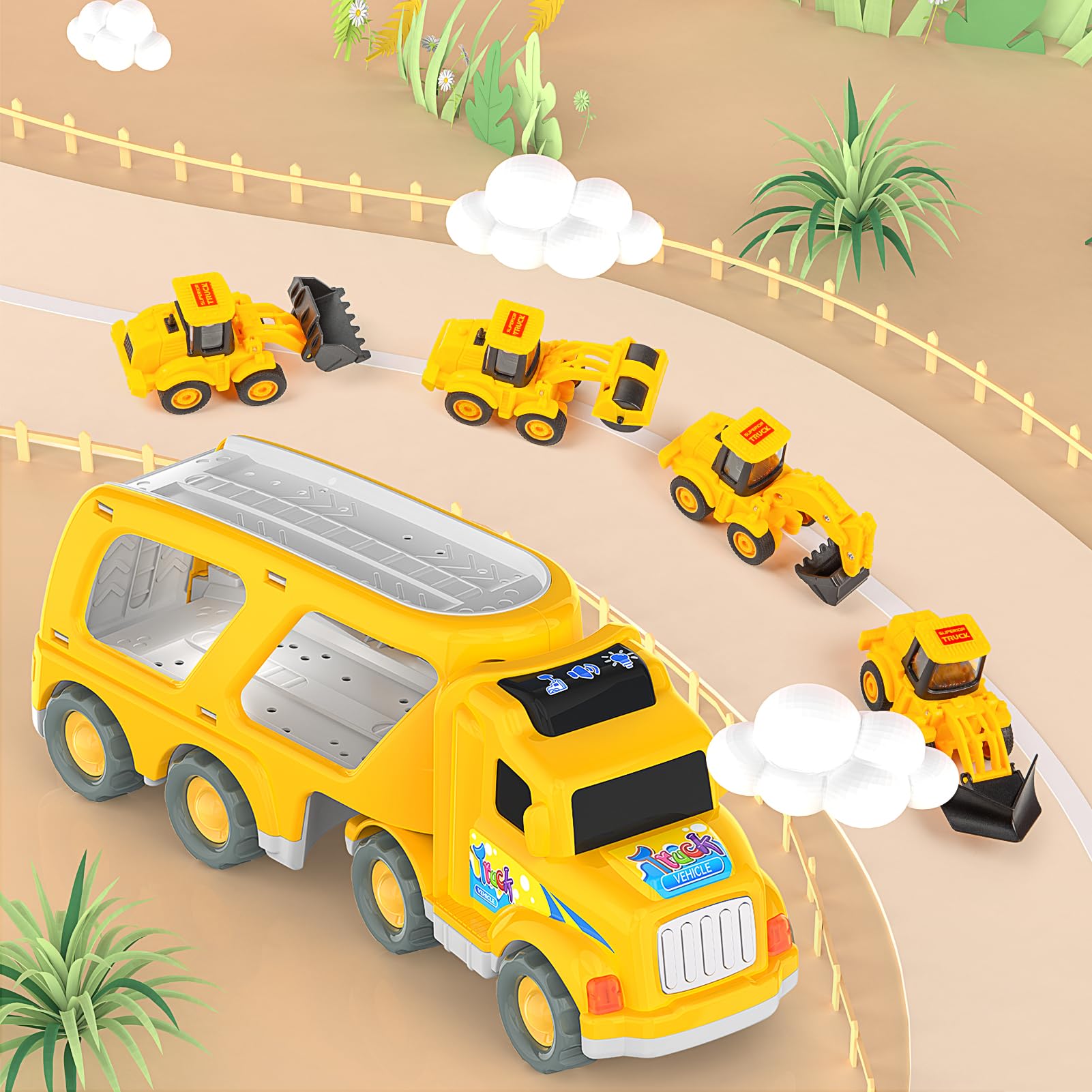 Foto 8 pulgar | Camión De Construcción Toy Veslier Con 6 Minicoches De 1 A 6 Años - Venta Internacional.