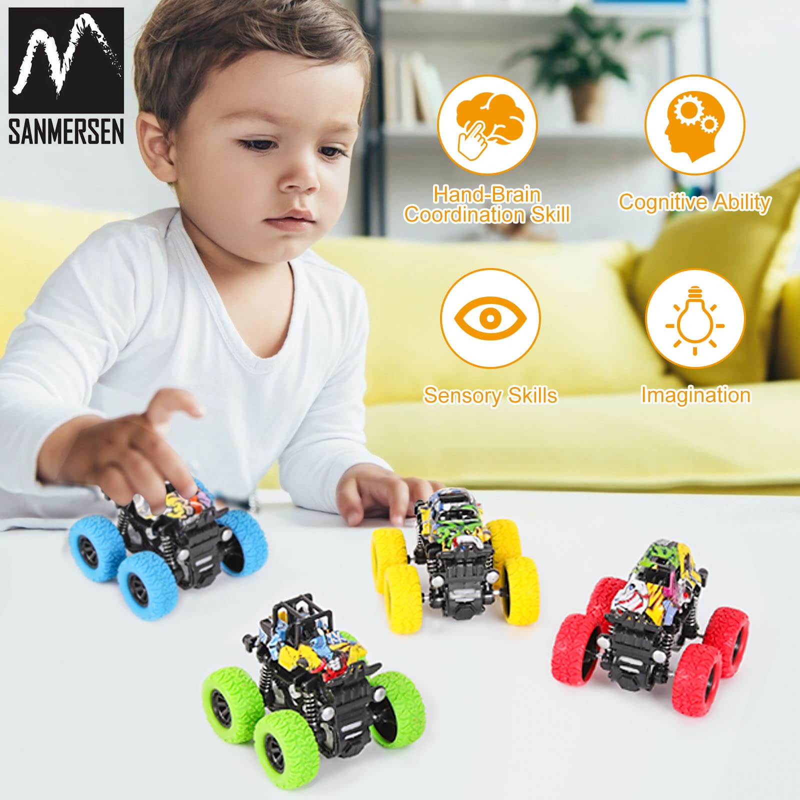 Foto 7 pulgar | Toy Monster Trucks M Sanmersen Push And Go Para Niños Mayores De 3 Años - Venta Internacional.