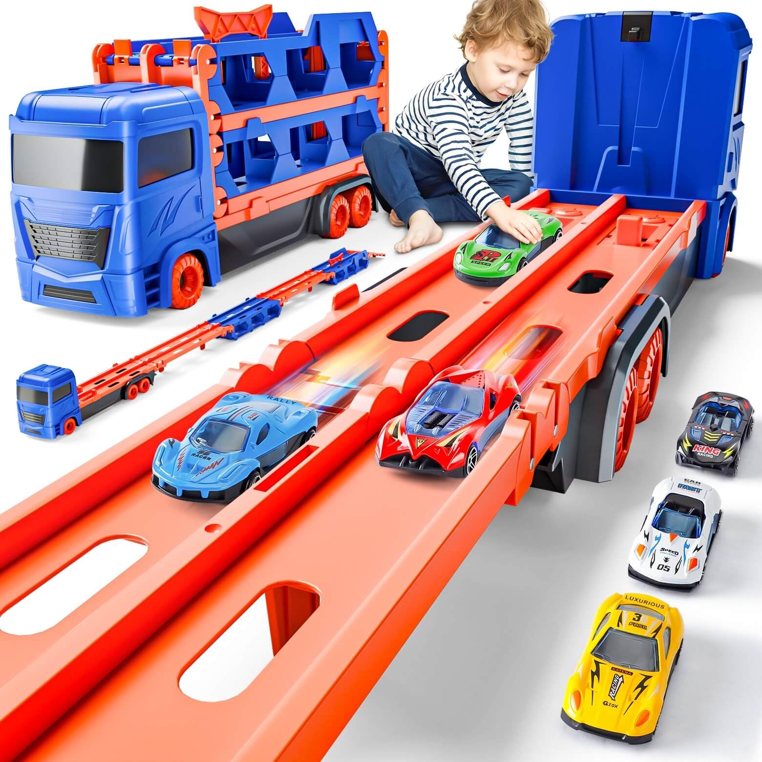 Foto 2 pulgar | Transport Race Track Truck Toys Kiddiworld - Venta Internacional