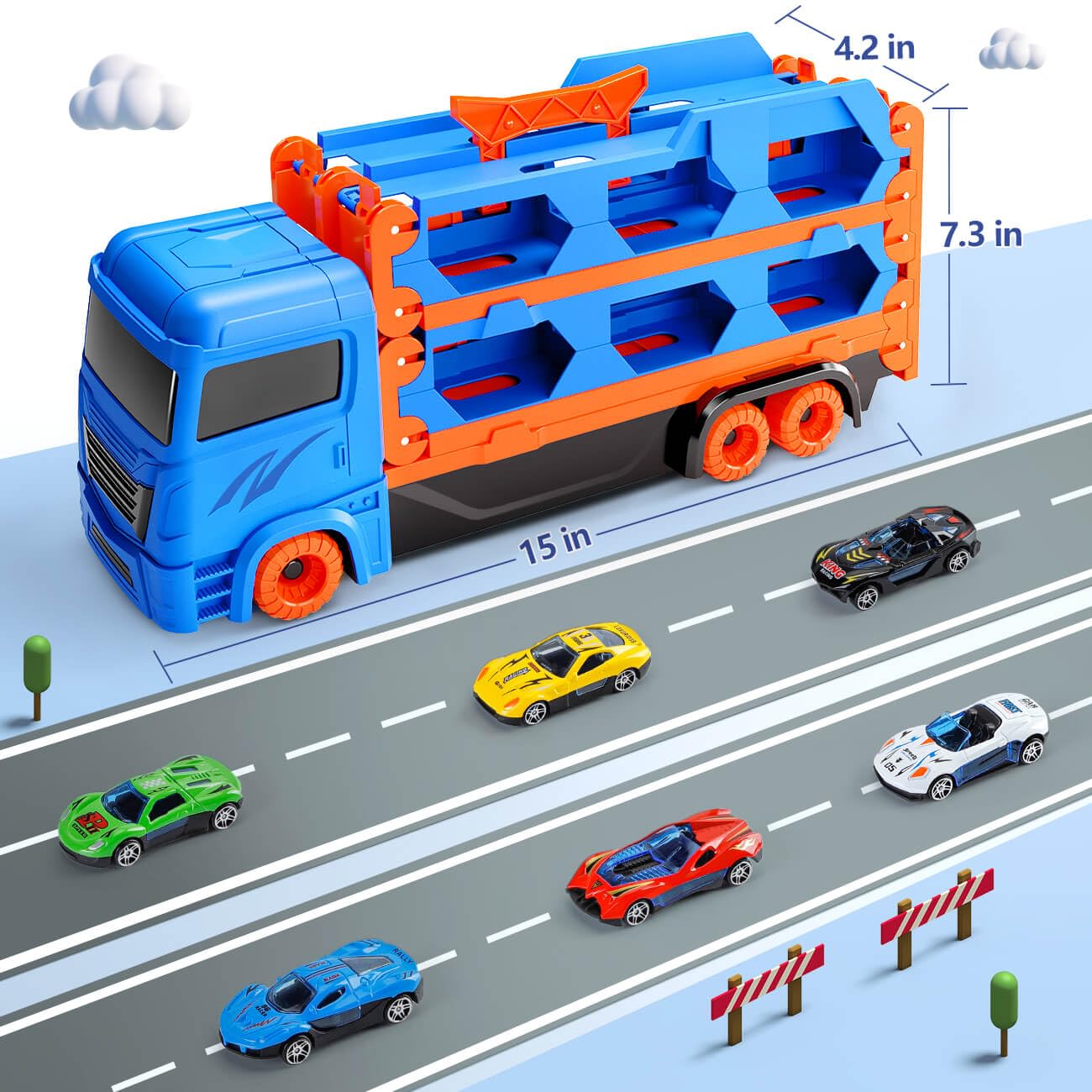 Foto 6 | Transport Race Track Truck Toys Kiddiworld - Venta Internacional