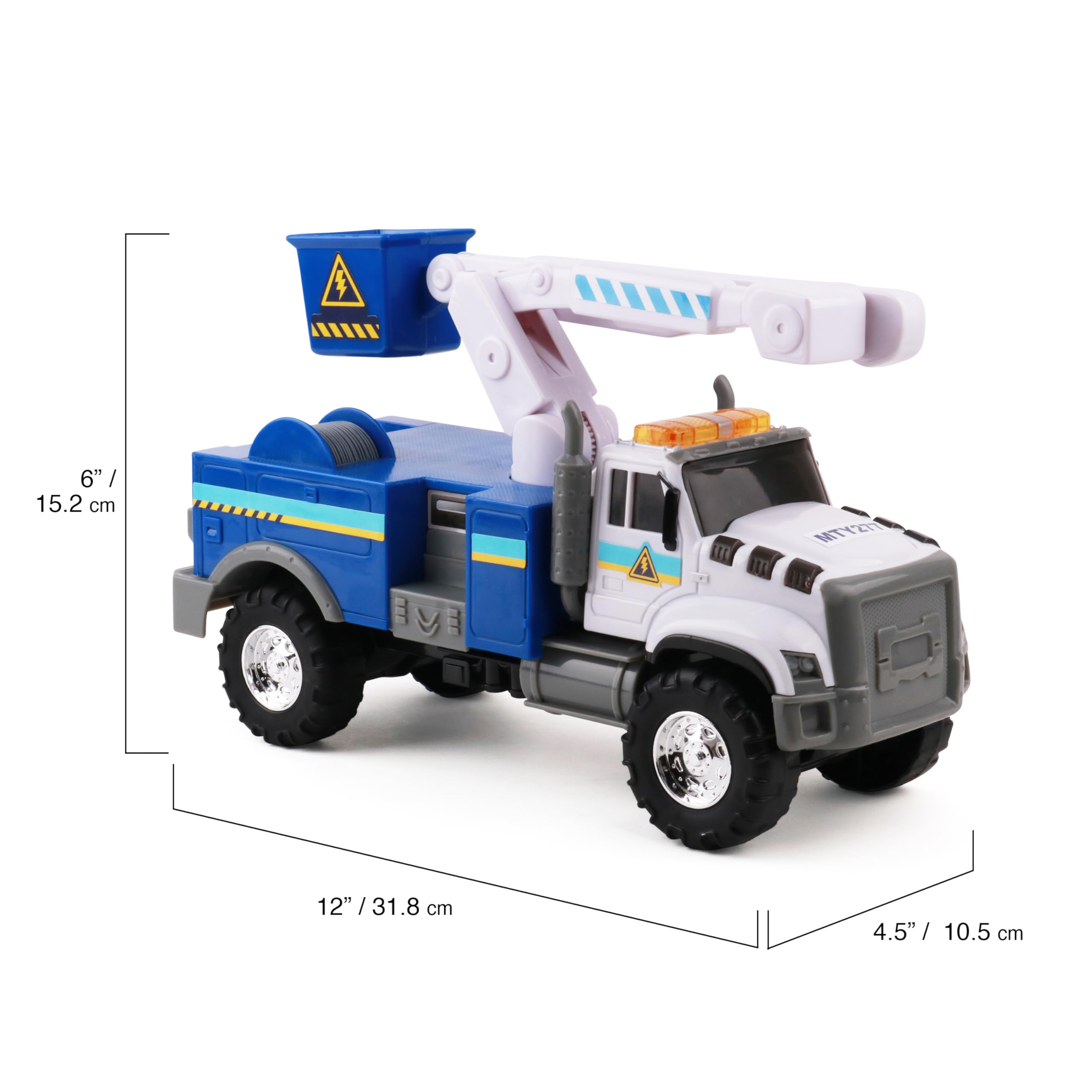 Foto 6 pulgar | Toy Truck Mighty Fleet Rescue Force 12 Tough Cab Cherry Picker - Venta Internacional.