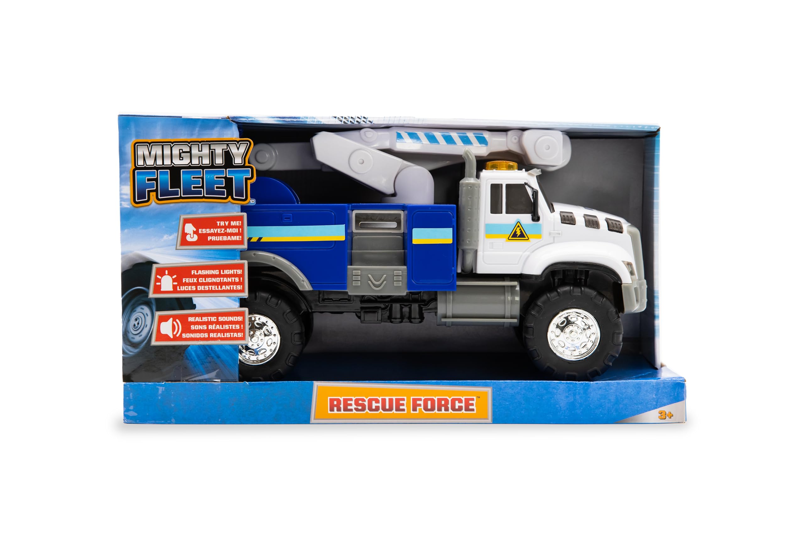 Foto 7 pulgar | Toy Truck Mighty Fleet Rescue Force 12 Tough Cab Cherry Picker - Venta Internacional.