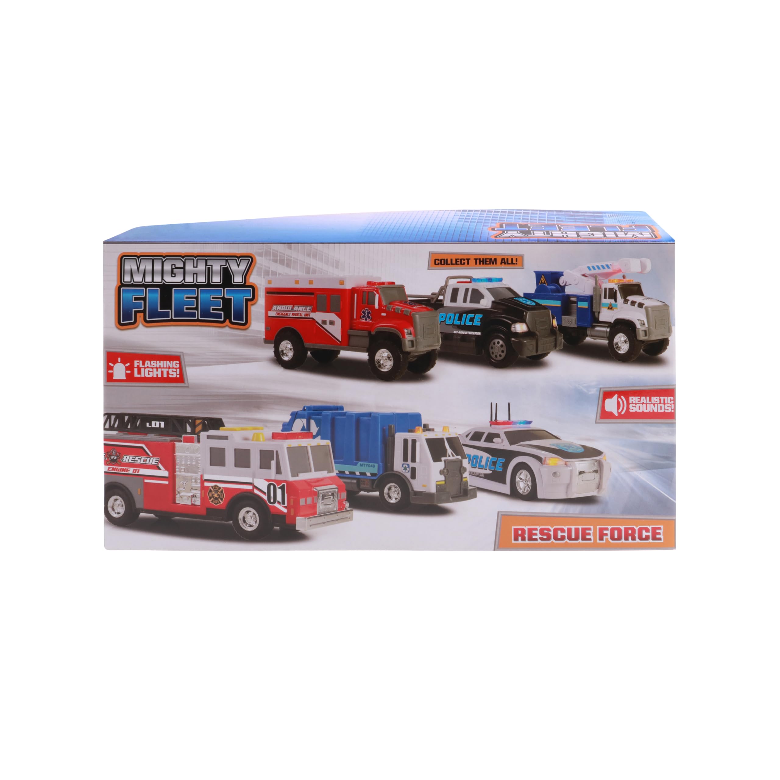 Foto 8 pulgar | Toy Truck Mighty Fleet Rescue Force 12 Tough Cab Cherry Picker - Venta Internacional.