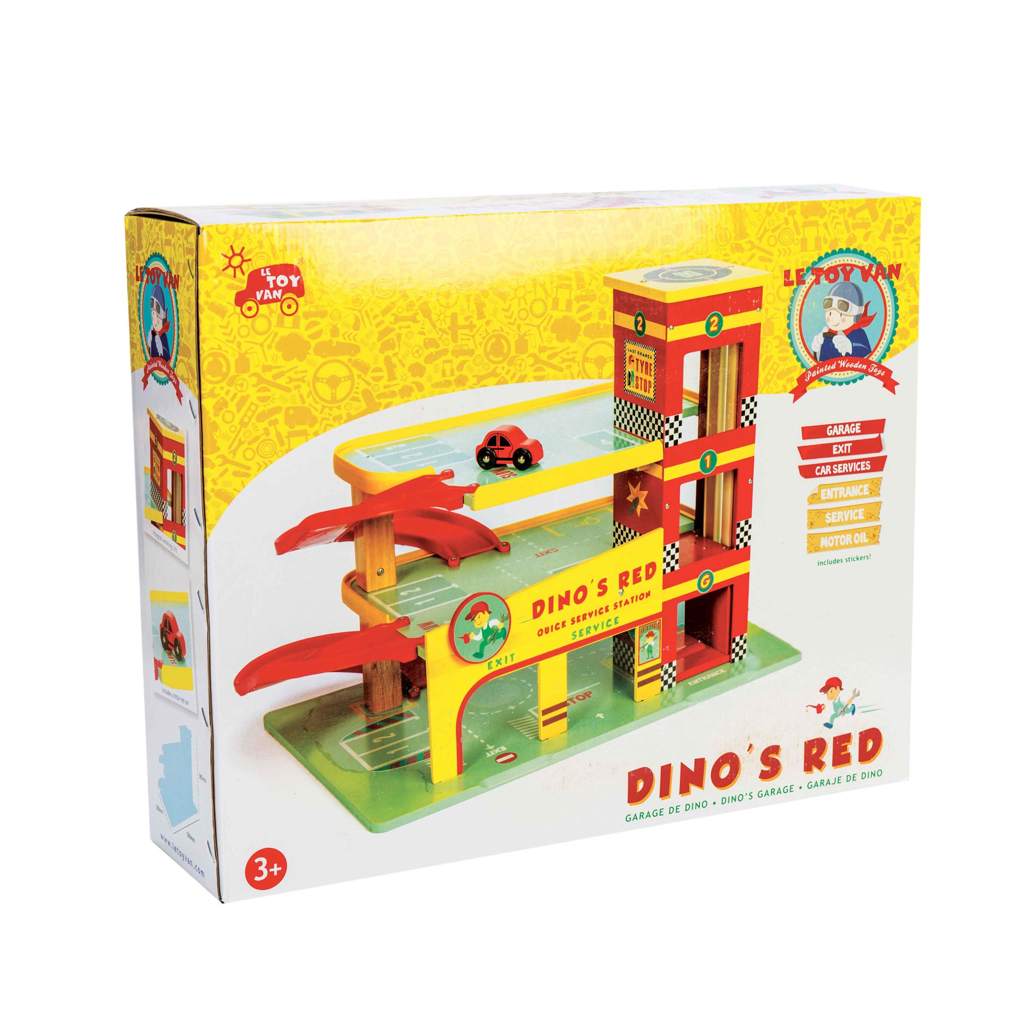 Foto 8 pulgar | Playset Le Toy Van Dino's Garage Con Coche Rojo Para Niños Tv450 - Venta Internacional.