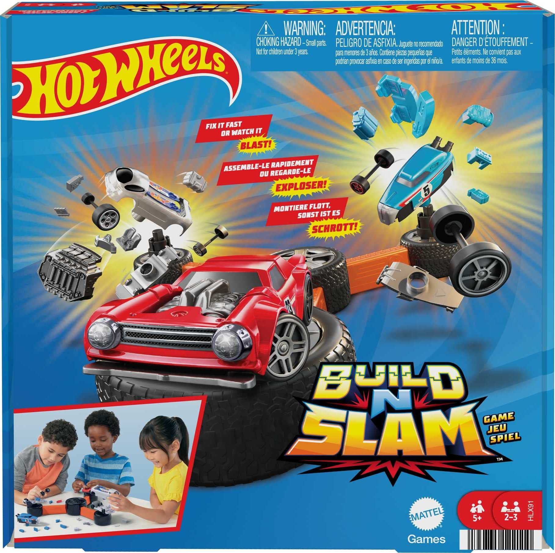Foto 2 pulgar | Juego Mattel Games Hot Wheels Build 'n Slam Para Niños De 1 A 3 Jugadores - Venta Internacional.