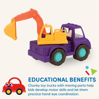 Foto 3 | Camión Excavador De Juguete Battat Wonder Wheels Para Niños De 1 Año O Más - Venta Internacional.