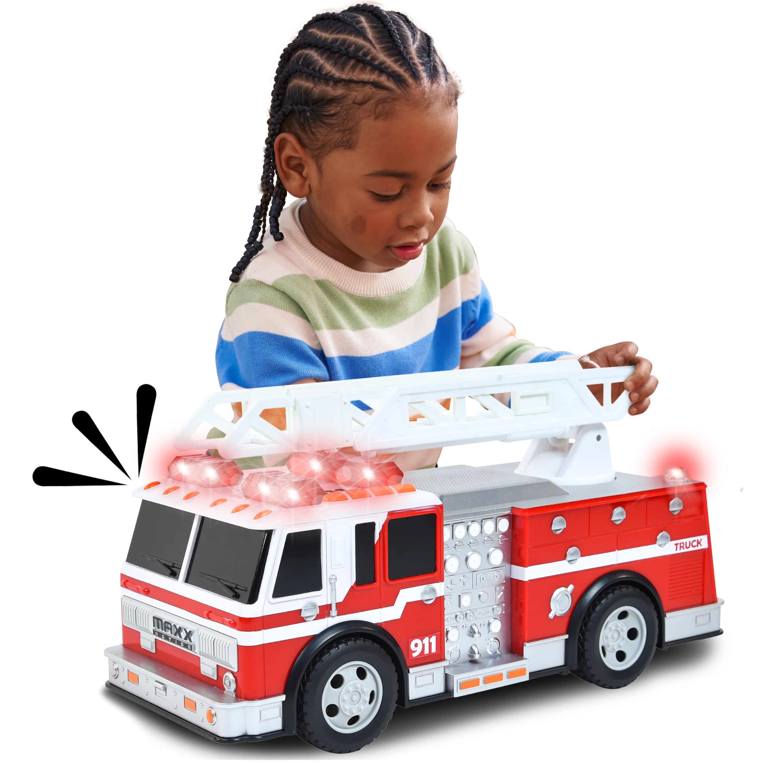 Camión De Bomberos Sunny Days Entertainment Maxx Action De 30 Cm Con Luz - Venta Internacional.