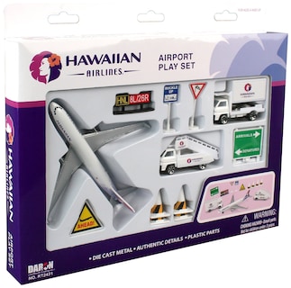 Foto 1 | Set Airport Playset Daron Hawaiian Airlines De Metal Fundido A Presión, Color Blanco - Venta Internacional.