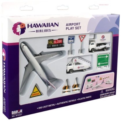 Foto 3 pulgar | Set Airport Playset Daron Hawaiian Airlines De Metal Fundido A Presión, Color Blanco - Venta Internacional.