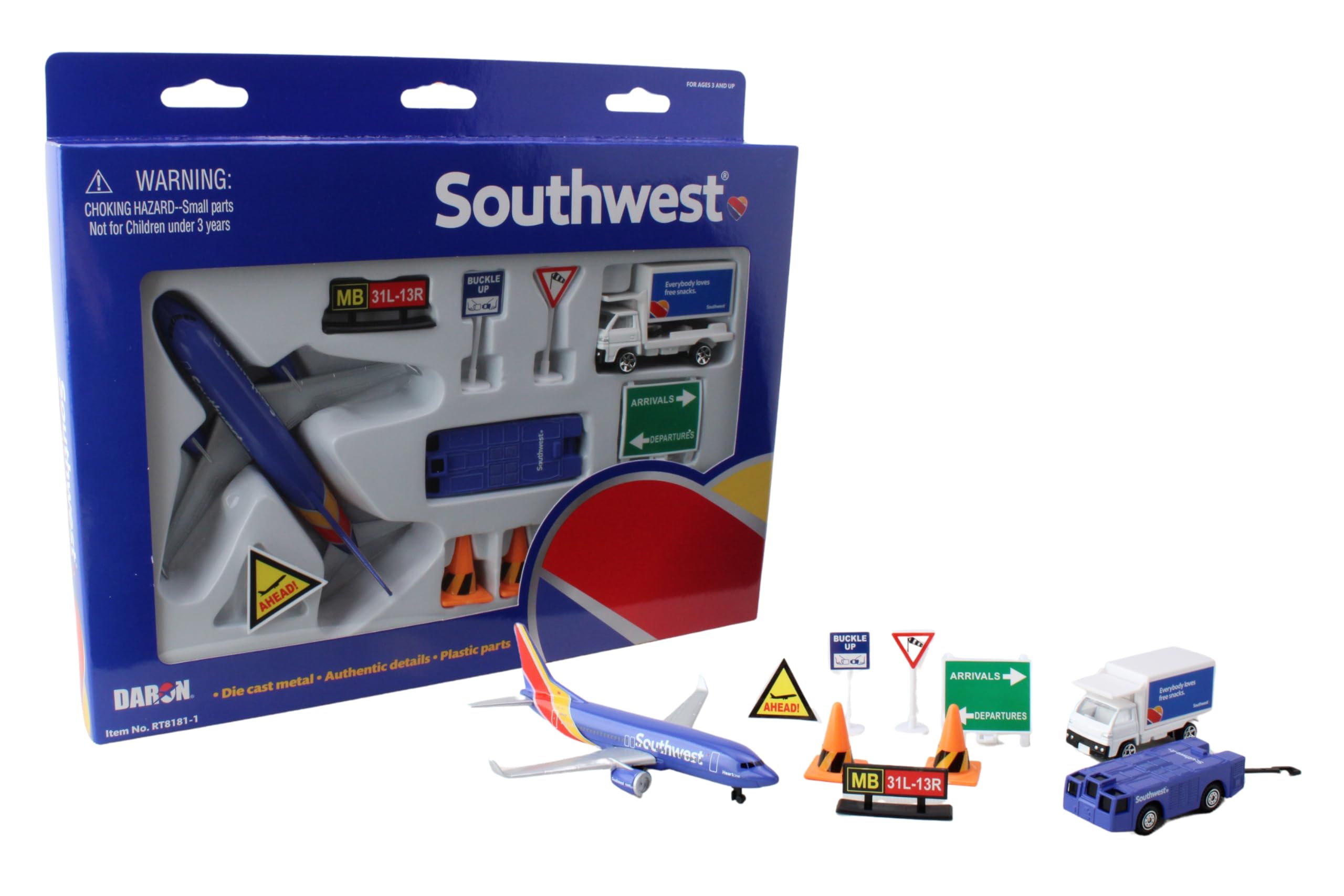 Foto 2 pulgar | Playset Daron Southwest Airlines Airport Con Avión Fundido A Presión - Venta Internacional.