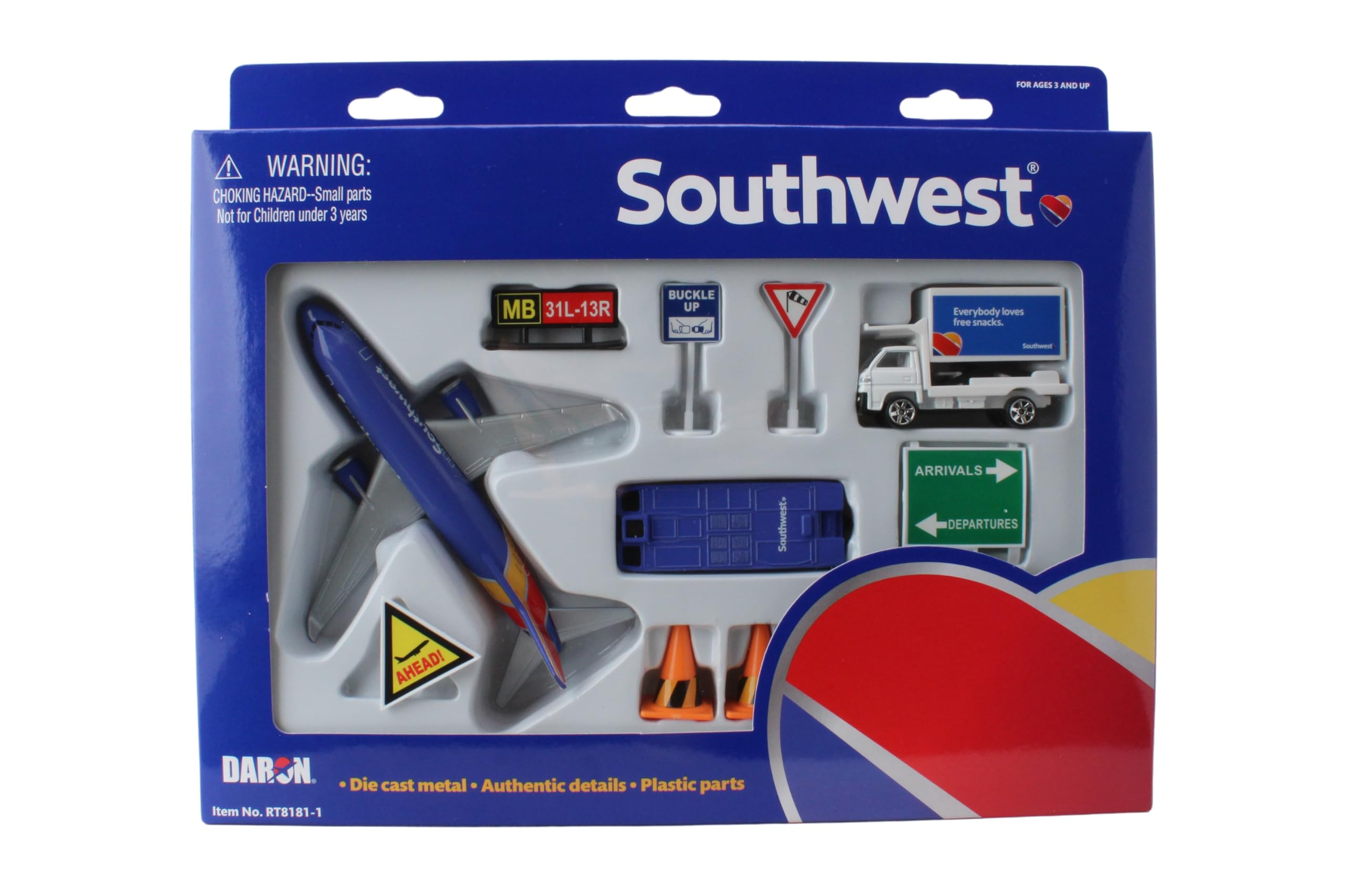 Foto 7 | Playset Daron Southwest Airlines Airport Con Avión Fundido A Presión - Venta Internacional.
