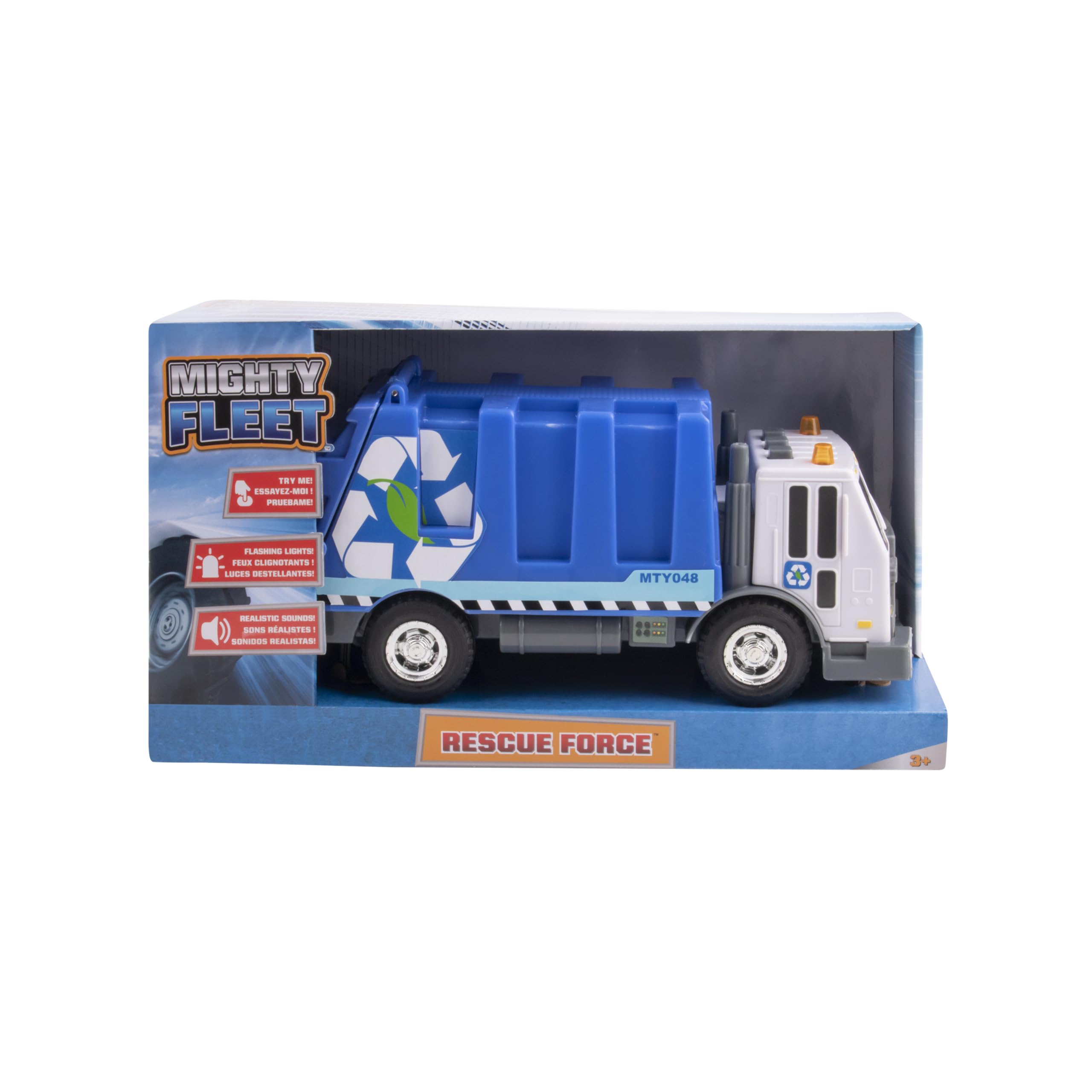 Foto 6 pulgar | Camión De Basura Toy Mighty Fleet Rescue Force 12 Con Luces Y Sonidos - Venta Internacional.