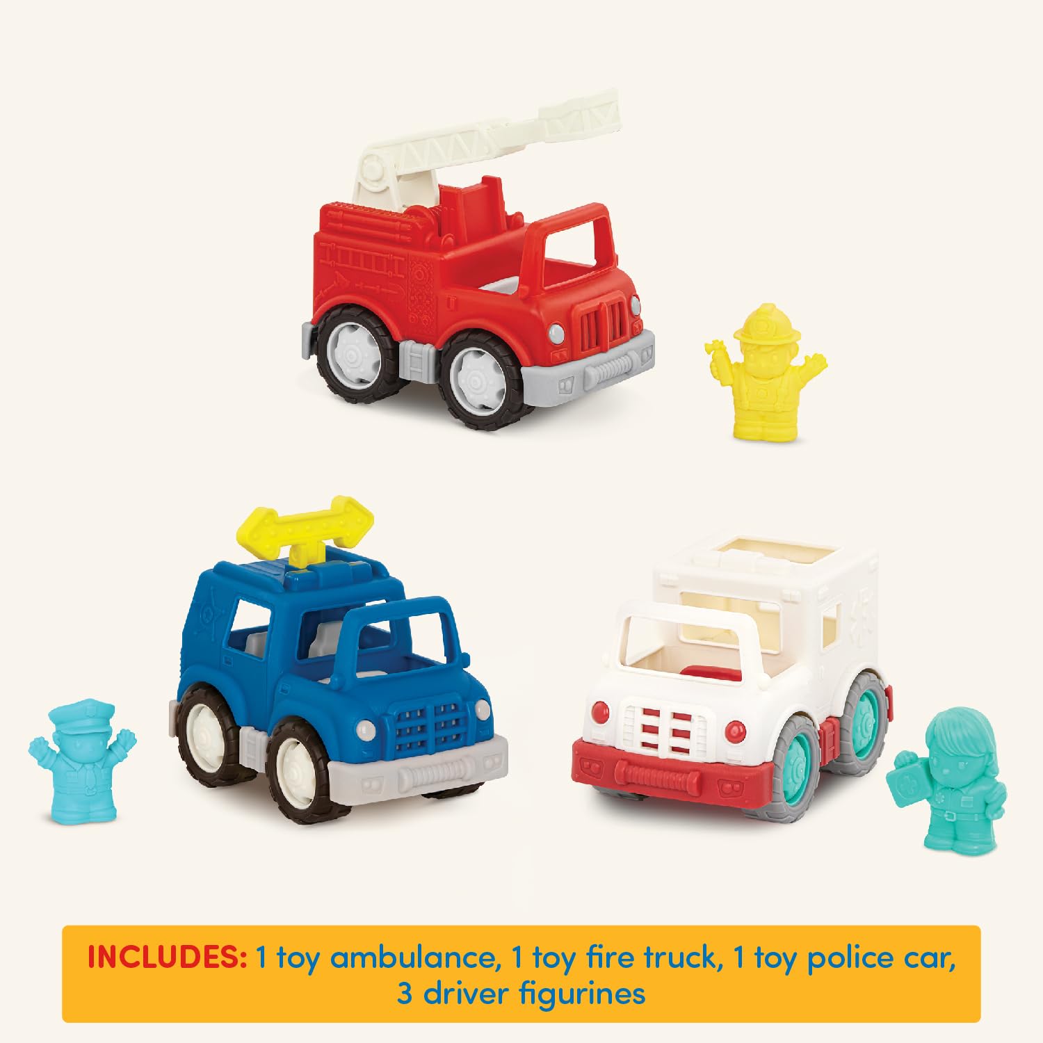 Foto 7 pulgar | Vehículos De Emergencia De Juguete Battat Wonder Wheels Para Niños De 1 Año O Más - Venta Internacional.