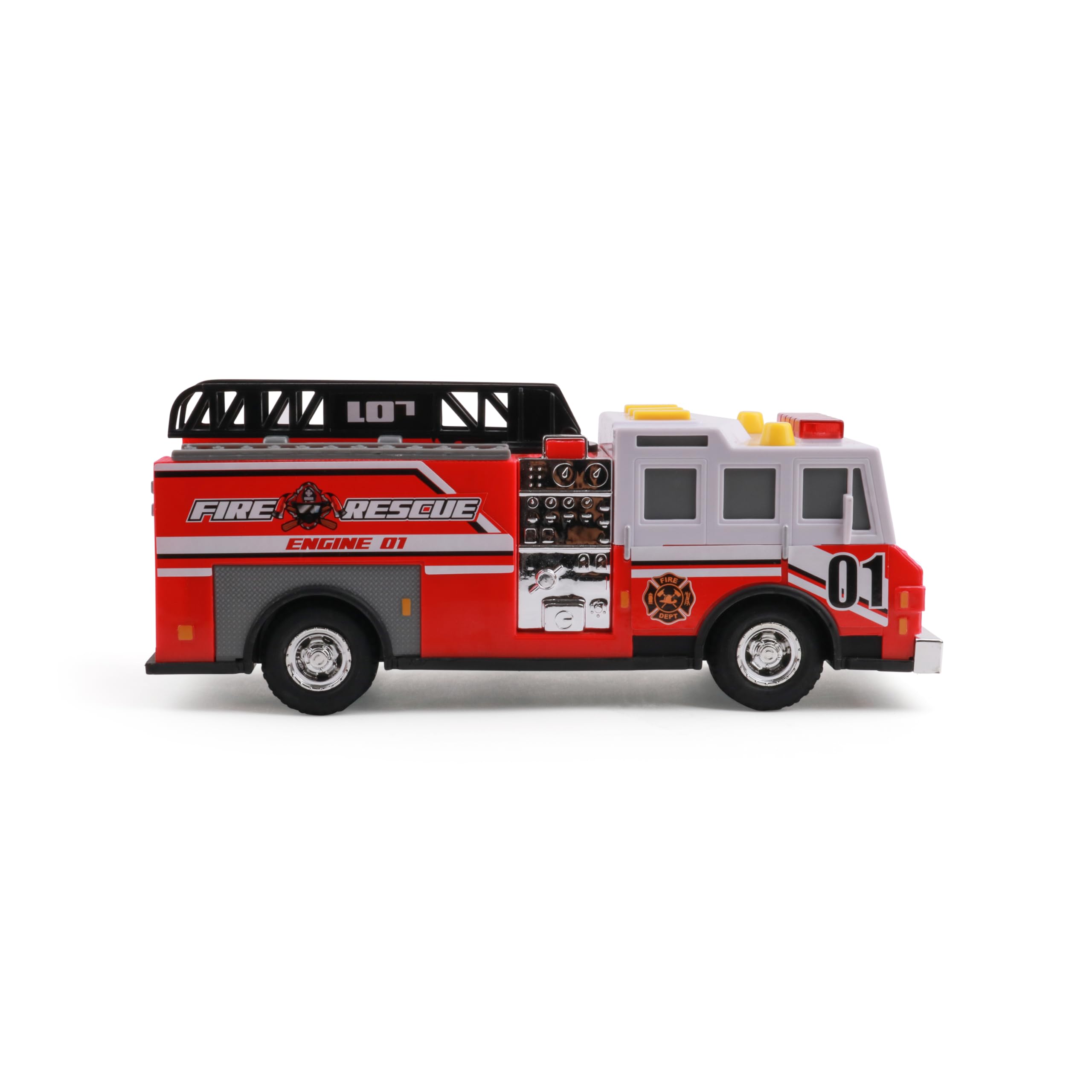 Camión De Bomberos De Juguete Mighty Fleet Rescue Force 12 Con Luces Y Sonidos - Venta Internacional.