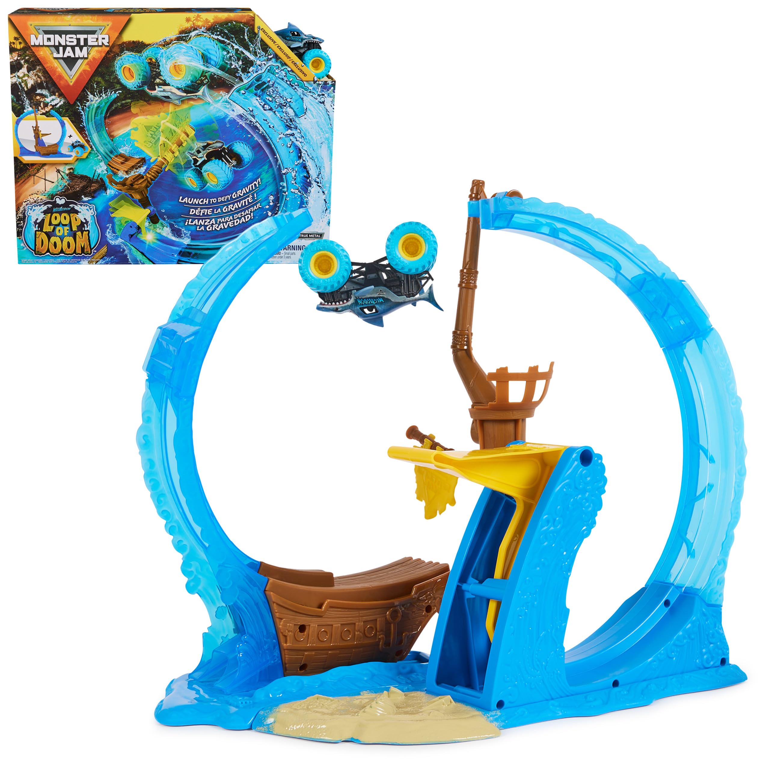 Set De Juego De Acrobacias Monster Jam Megalodon Loop Of Doom +3 Años - Venta Internacional.