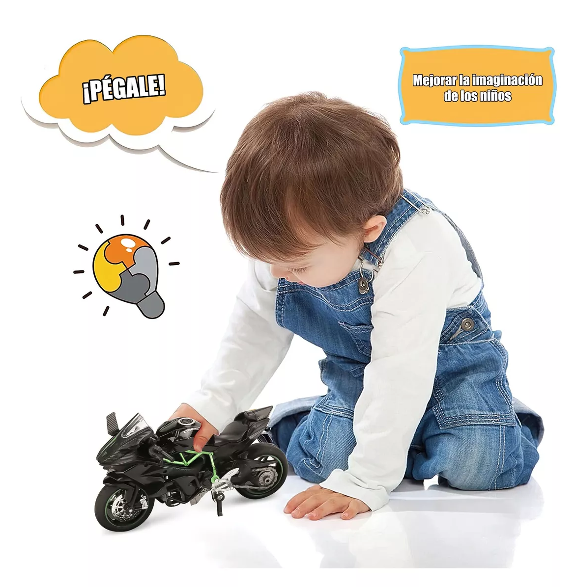 Foto 3 pulgar | Motocicleta Juguete Escala 1:18 Para Niño, Negro