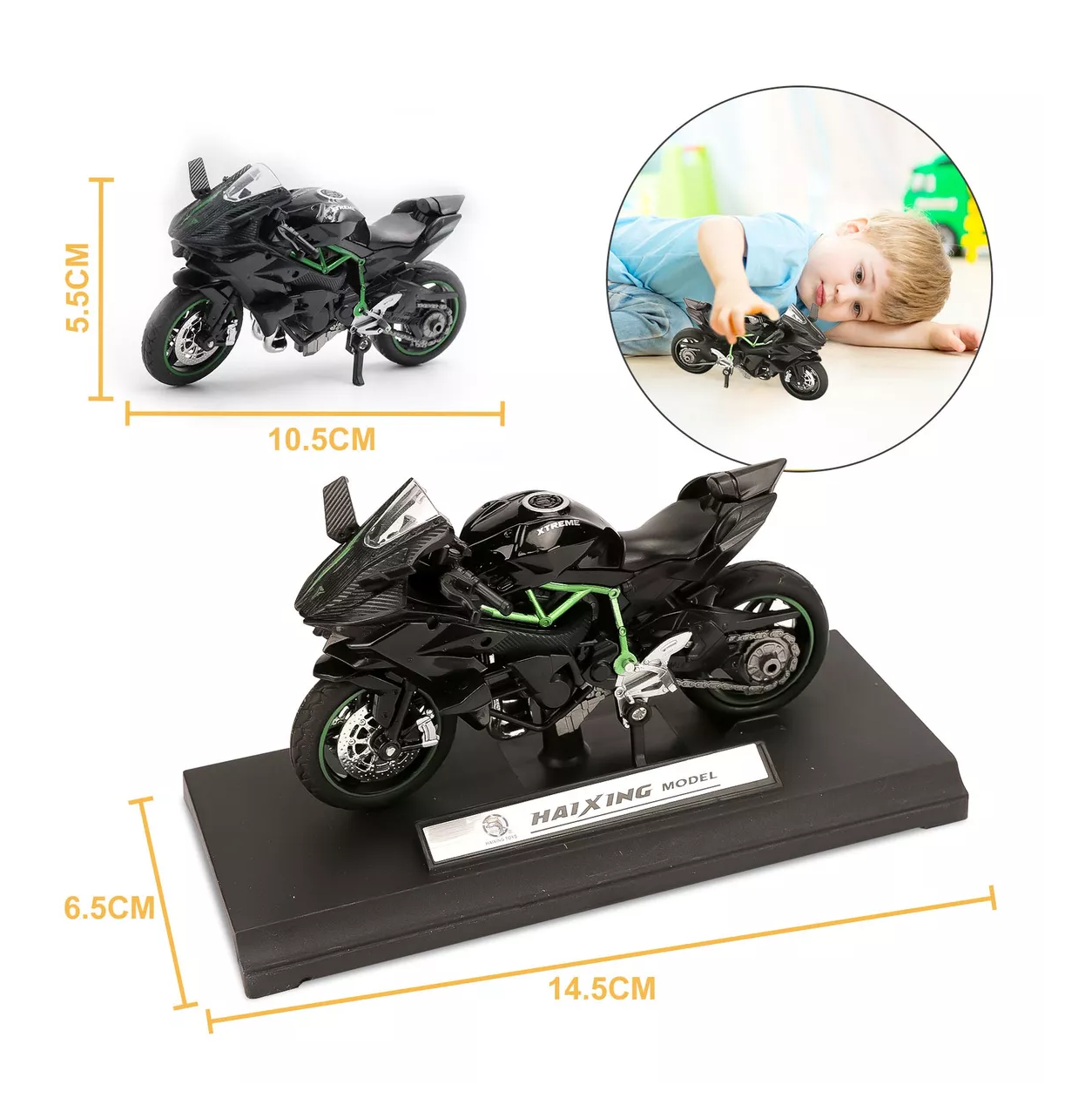 Foto 4 pulgar | Motocicleta Juguete Escala 1:18 Para Niño, Negro