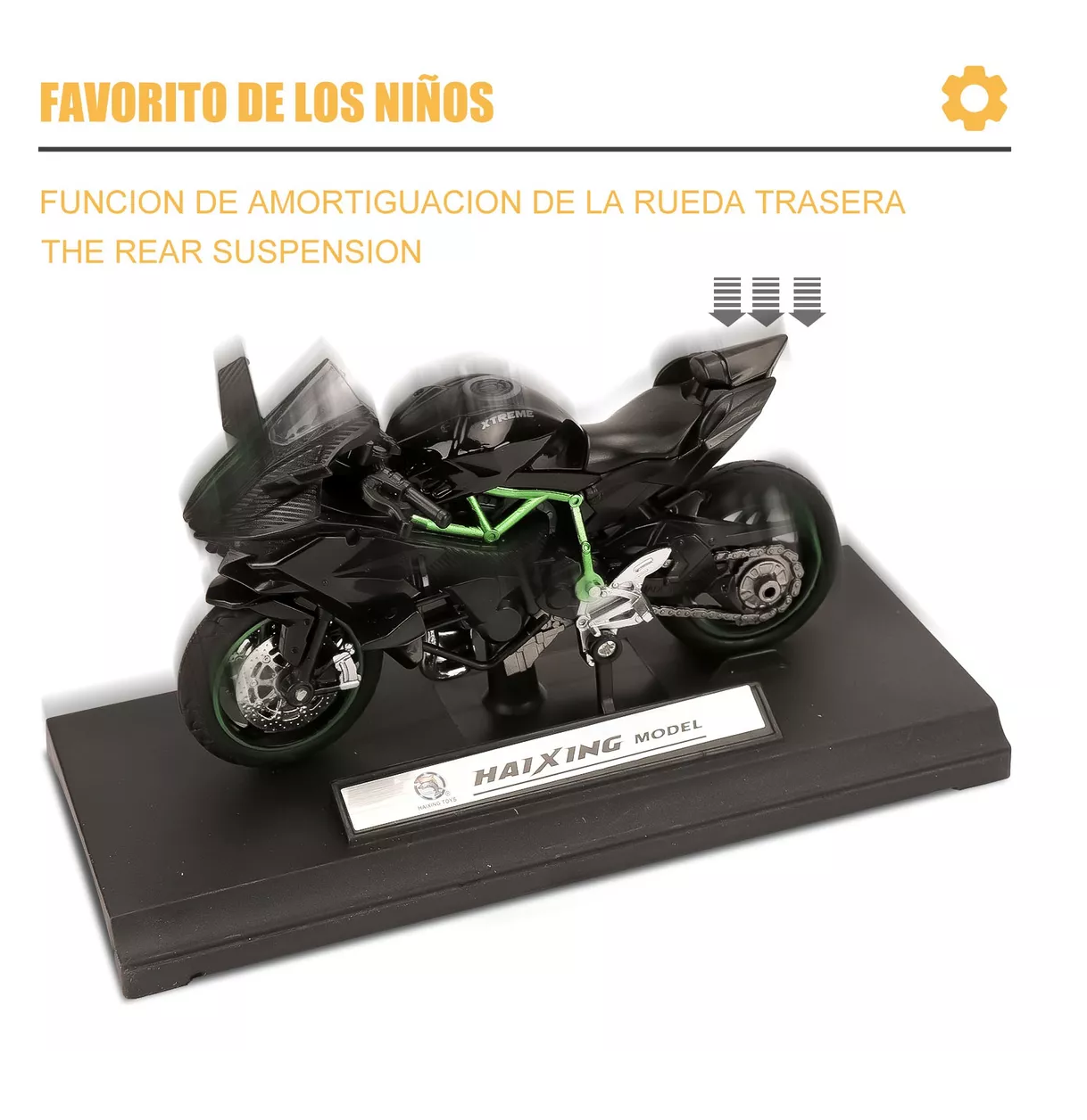 Foto 6 pulgar | Motocicleta Juguete Escala 1:18 Para Niño, Negro