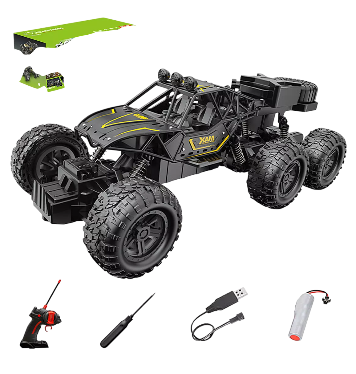 Coches A Control Remoto Recargable Todoterreno Para Niños 4wd Negro Hong Jie Toys