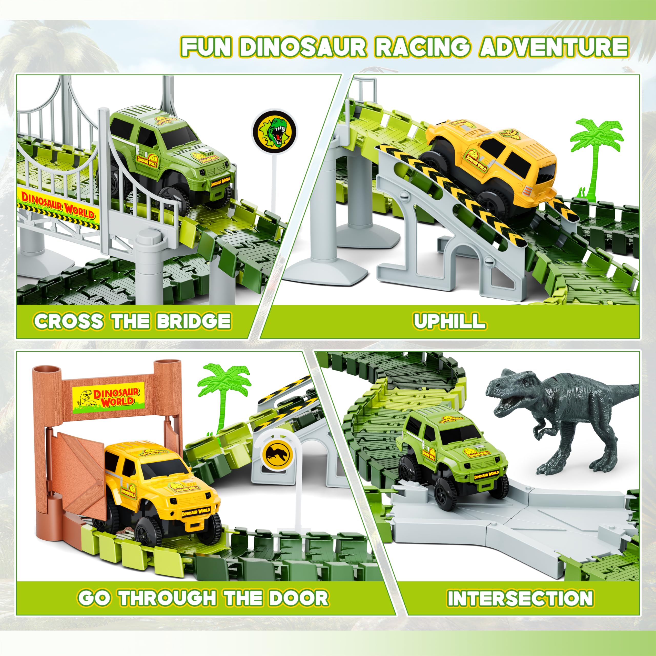 Foto 4 pulgar | Set De Juguetes Hony Dinosaur Tracks Con Coches De Carreras Y Juguetes De Dinosaurios 27 - Venta Internacional.