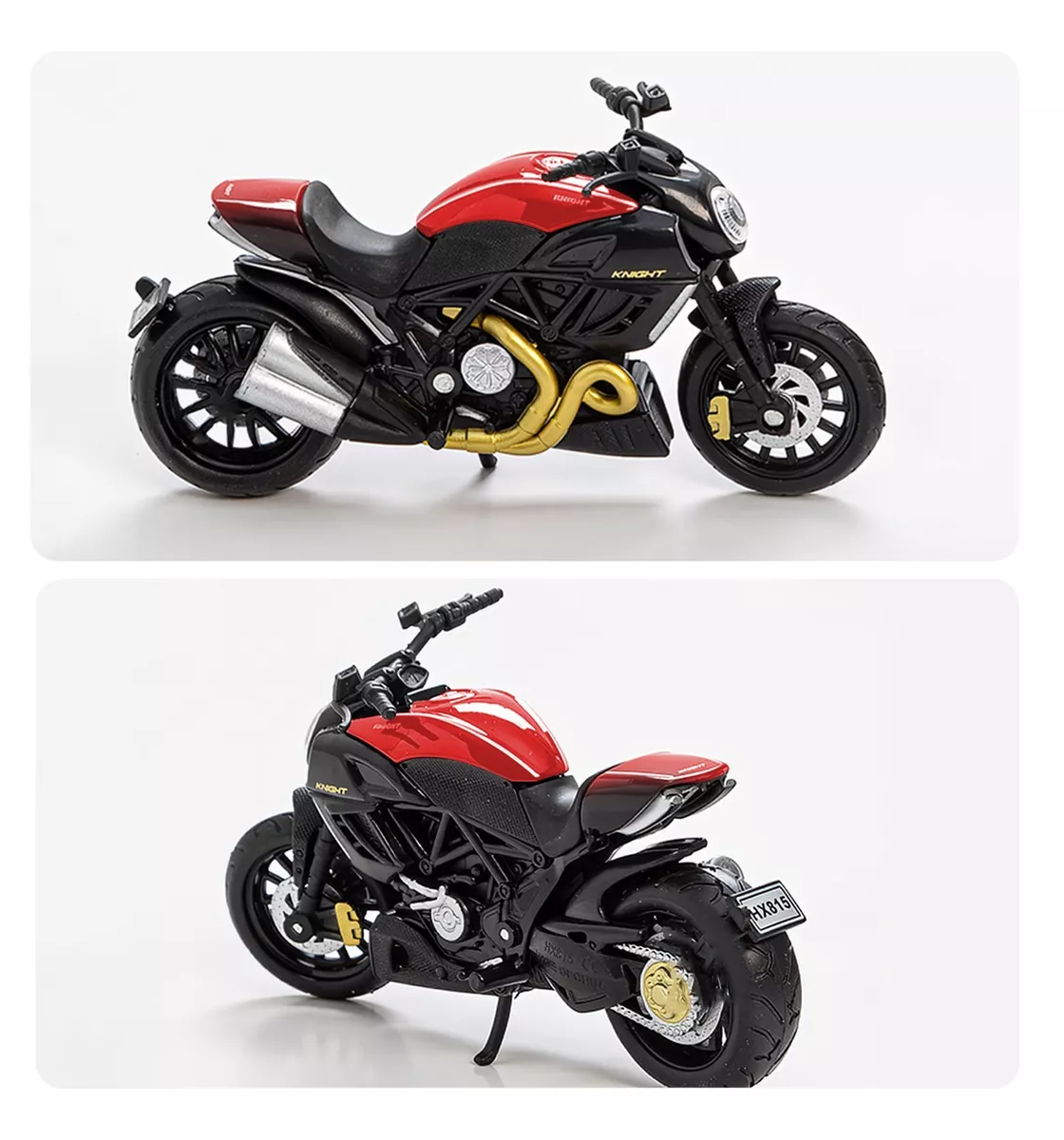 Foto 2 | Motocicleta De Juguete Para Niño Alear Escala 1:18 Ducati Diavel Rojo