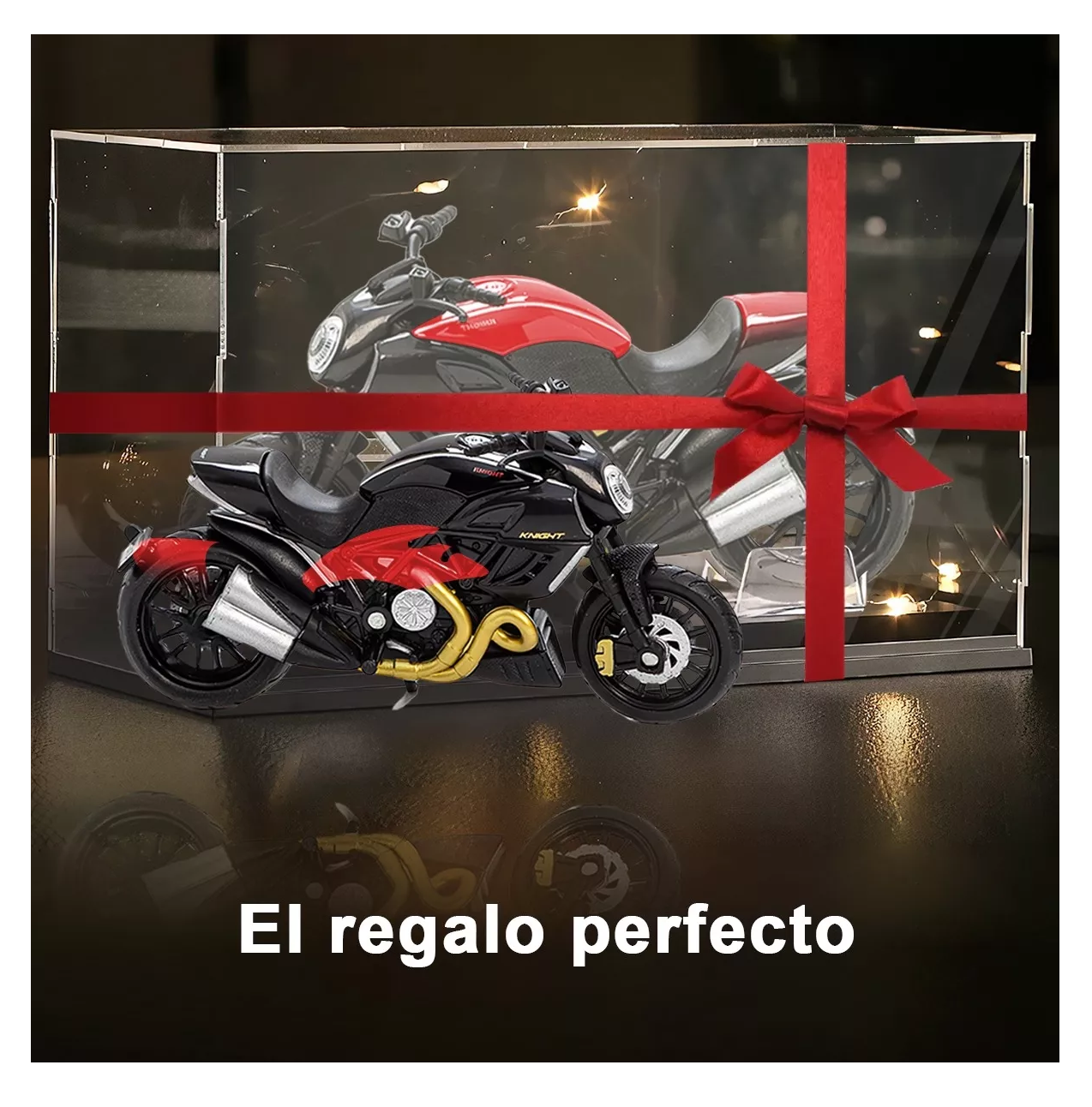 Foto 5 pulgar | Motocicleta De Juguete Para Niño Alear Escala 1:18 Ducati Diavel Rojo