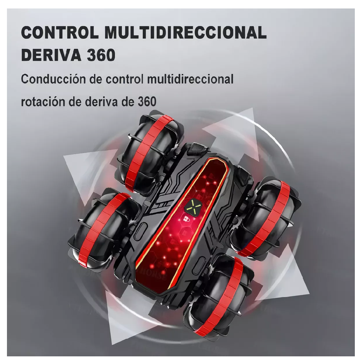 Foto 5 pulgar | Coche Anfibio Rc-03j con Doble Lado de Conducción 360° Rojo