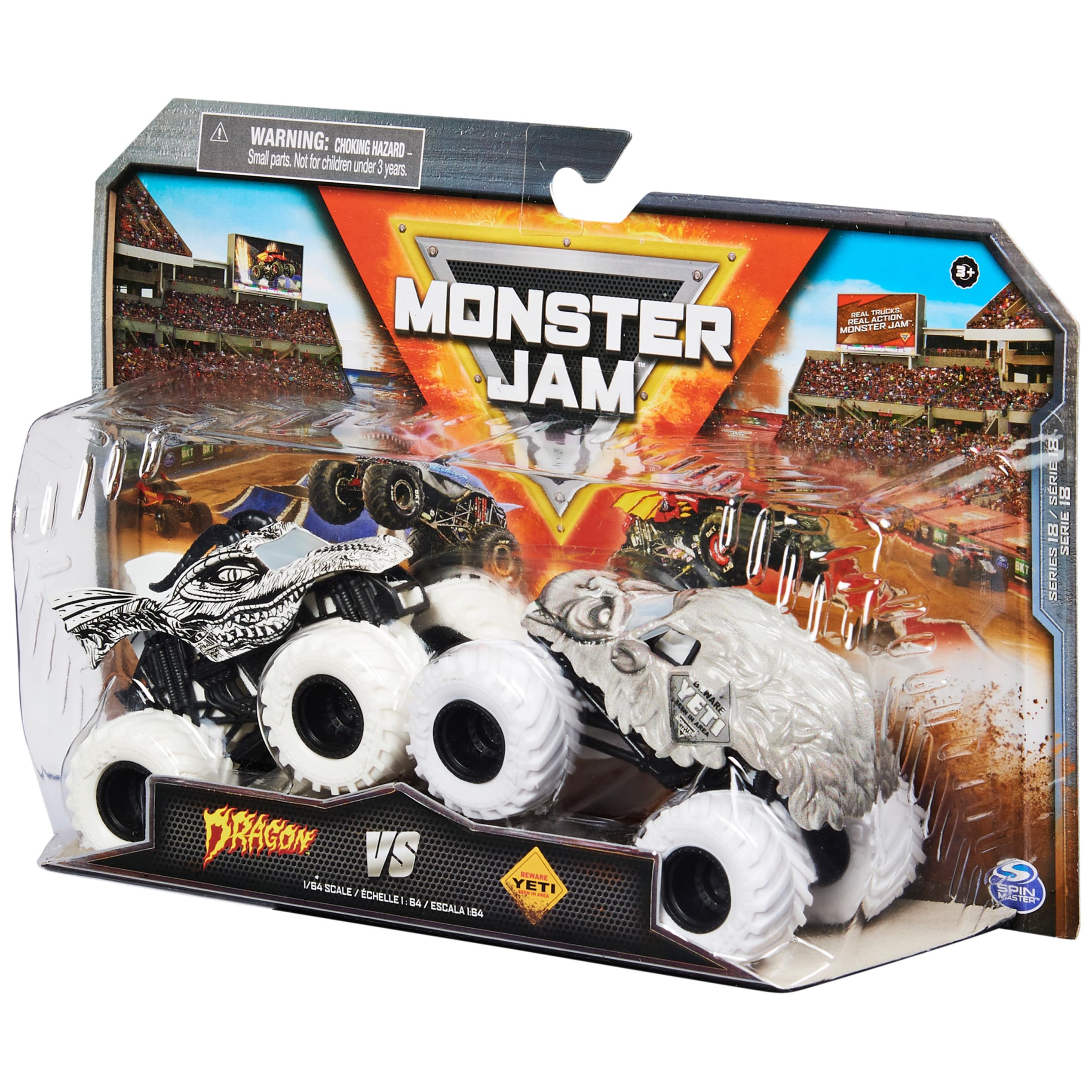 Foto 7 pulgar | Toy Monster Jam Dragon Vs. Camiones Yeti Fundidos A Presión A Escala 1:64 - Venta Internacional.