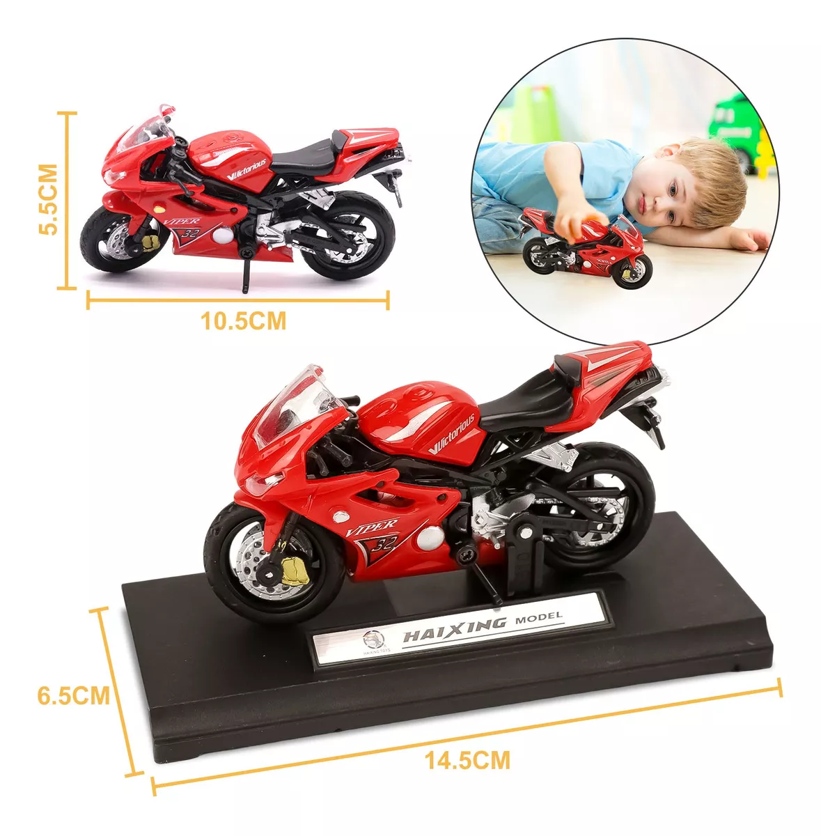 Foto 3 | Motocicleta de Juguete Alear Escala 1:18 Ducati1098s Roja para Niño