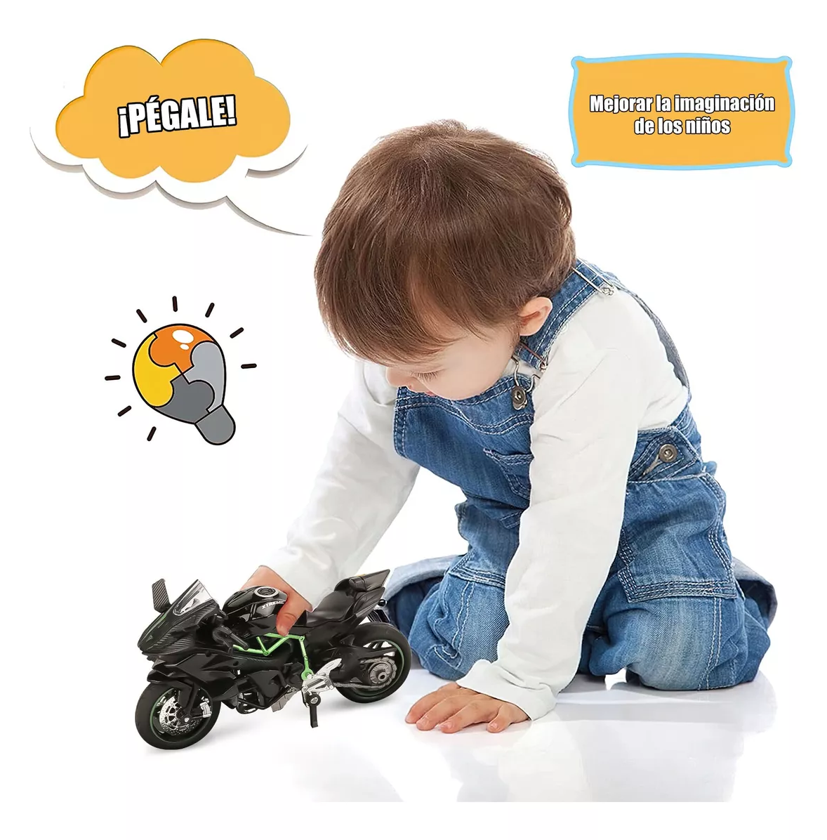 Foto 3 pulgar | Juguete Motocicleta Para Niño Alear Escala 1:18, Negro