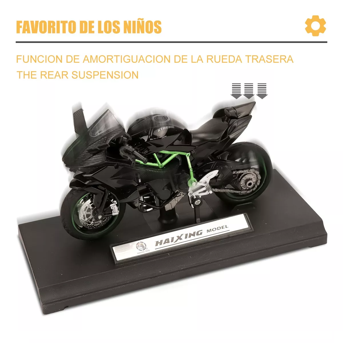 Foto 5 pulgar | Juguete Motocicleta Para Niño Alear Escala 1:18, Negro