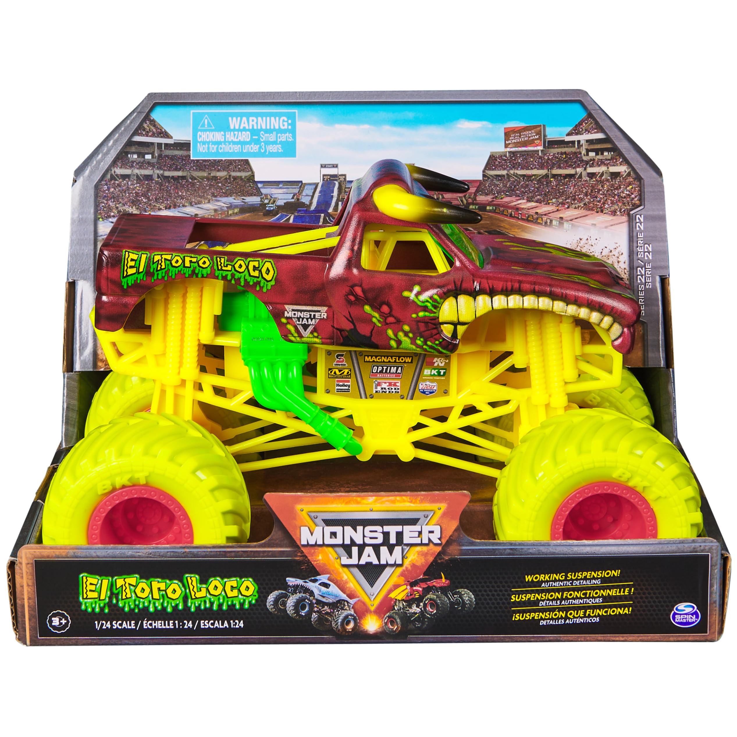 Foto 2 pulgar | Monster Truck Fundido A Presión De Coleccionista Monster Jam El Toro Loco 1:24 - Venta Internacional.
