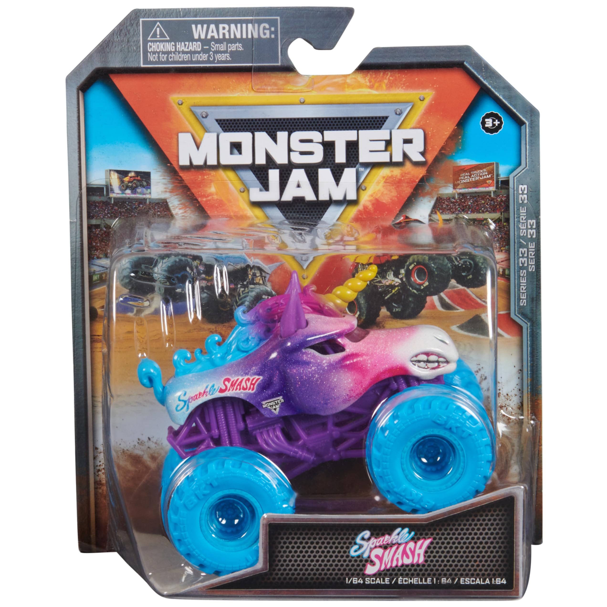 Monster Truck Monster Jam Sparkle Smash 1:64 Fundido A Presión - Venta Internacional.