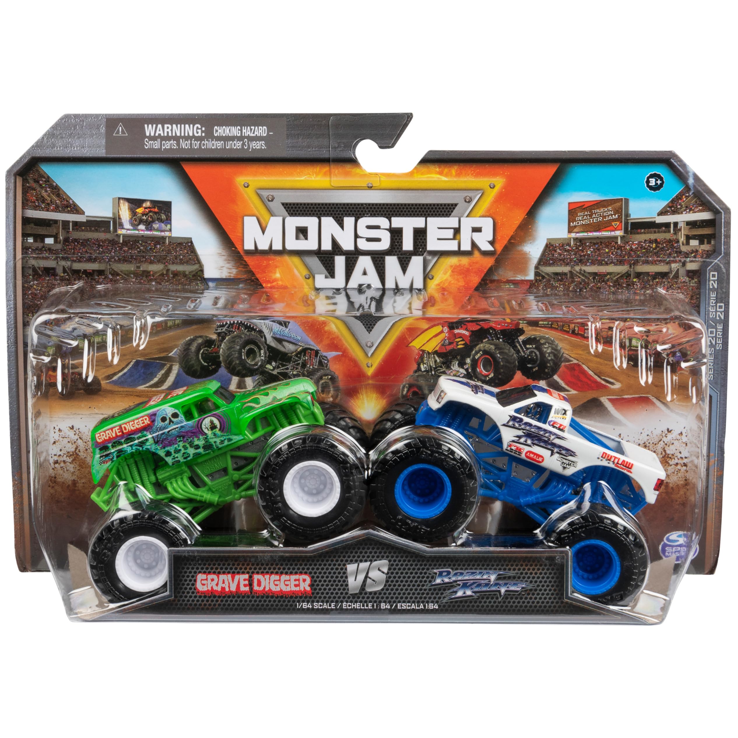 Sepulturero Toy Monster Jam Vs. Razin Kane 1:64 Para Niños Mayores De 3 Años - Venta Internacional.