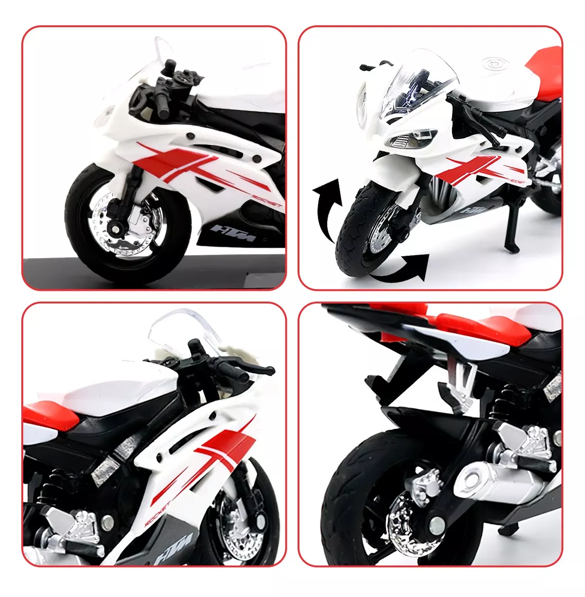 Foto 6 pulgar | Motocicleta De Juguete Para Niño Alear Ducati848 Blanco