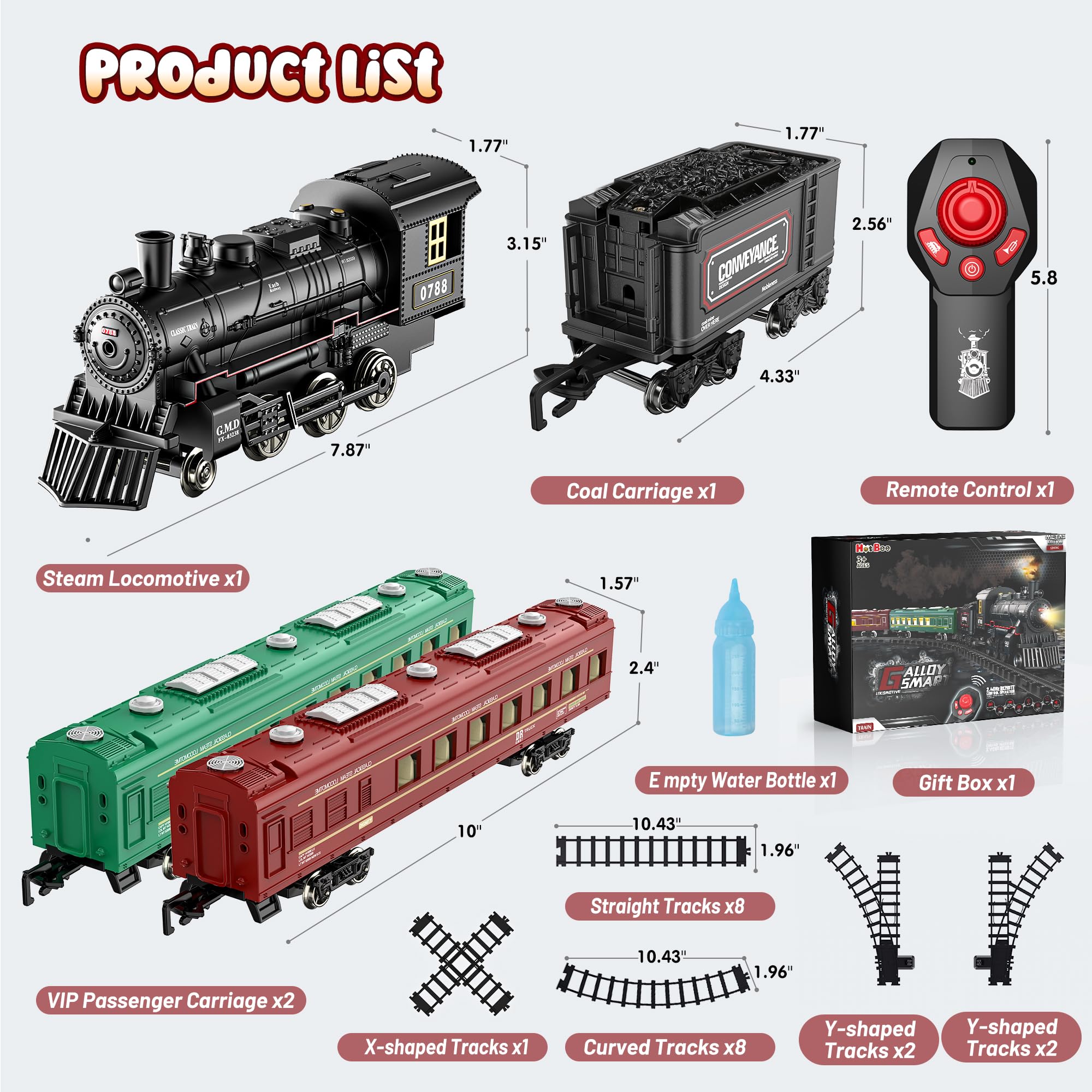 Foto 6 | Set De Tren Hot Bee Con Mando A Distancia, Humo, Luz Y Sonido - Venta Internacional.