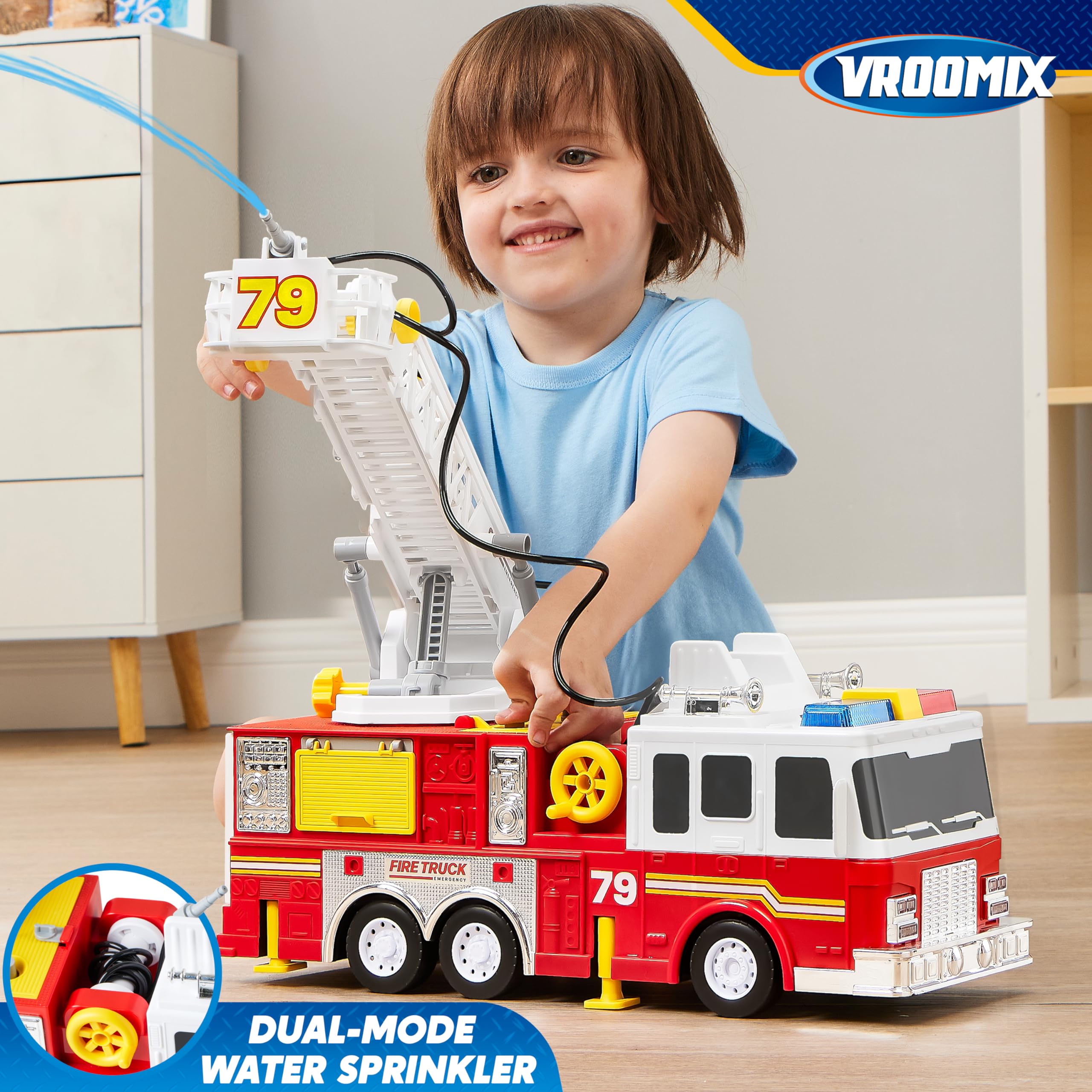 Foto 6 pulgar | Camión De Bomberos Joyin Extra Grande Con Escalera De 33 Pulgadas Para Niños Mayores De 3 Años - Venta Internacional.