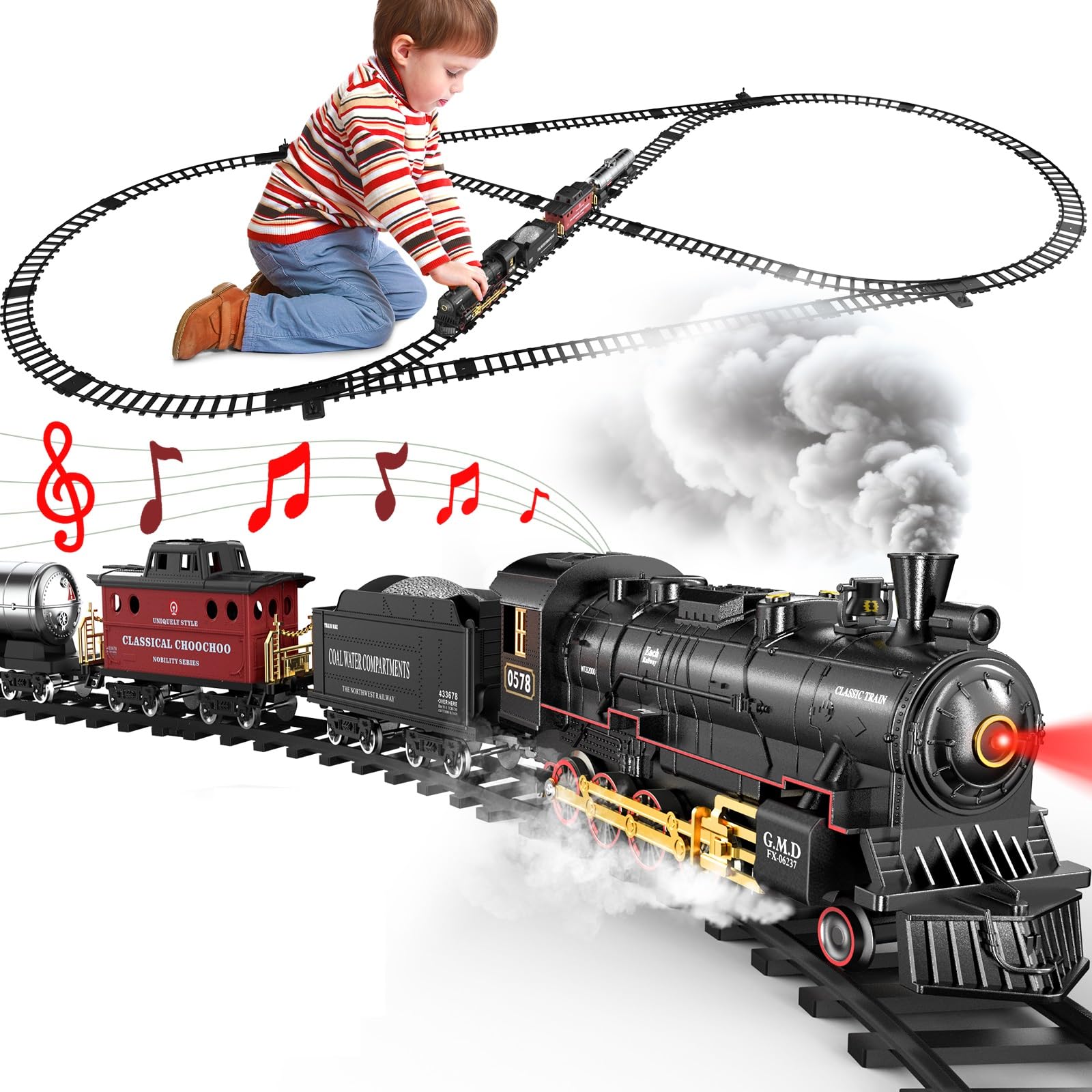 Foto 2 pulgar | Mando A Distancia Train Set Hot Bee Alloy Con Locomotora De Vapor - Venta Internacional.