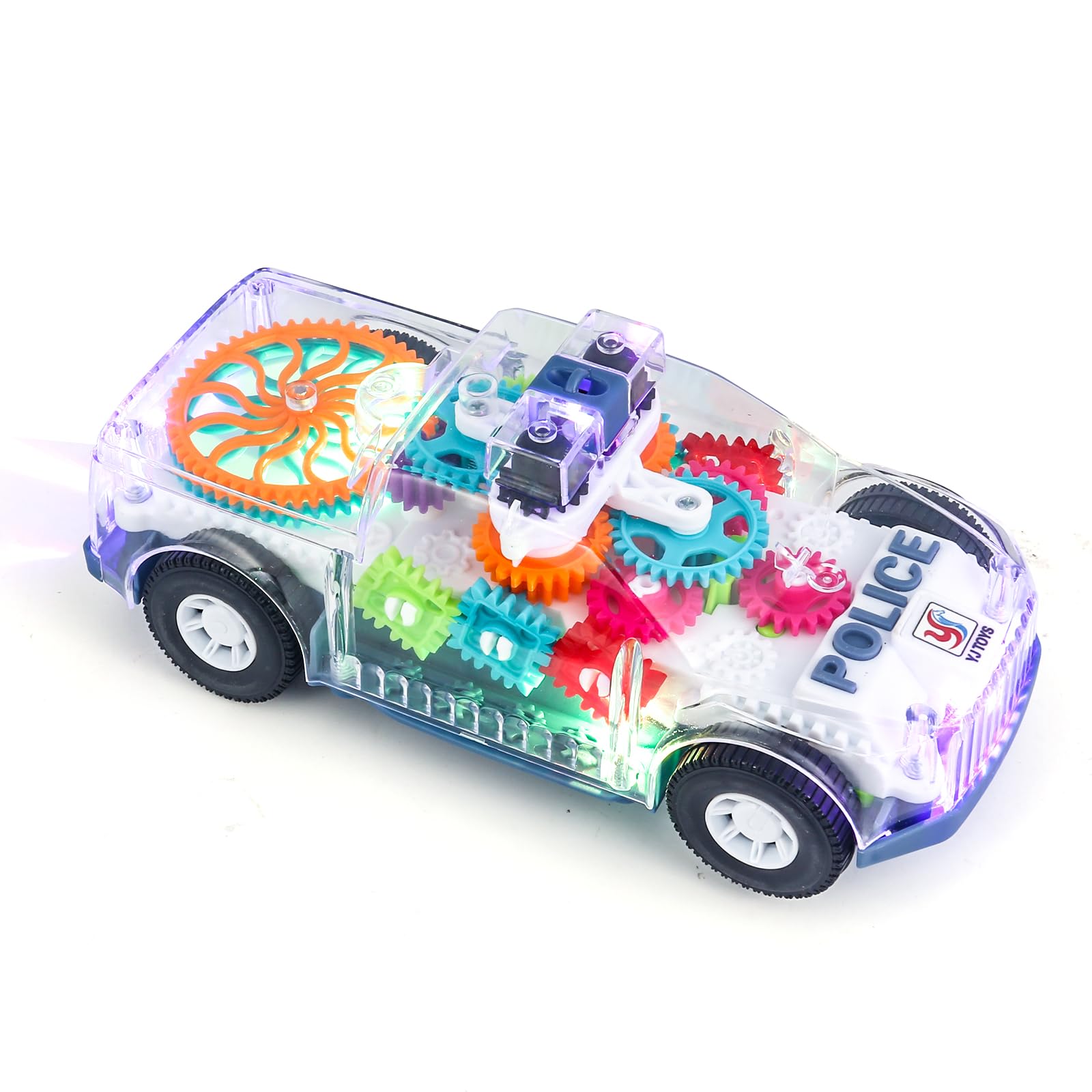 Foto 2 pulgar | Coche De Policía De Juguete Zhfuys Transparente Con Luz Y Música Para Niños  - Venta Internacional.