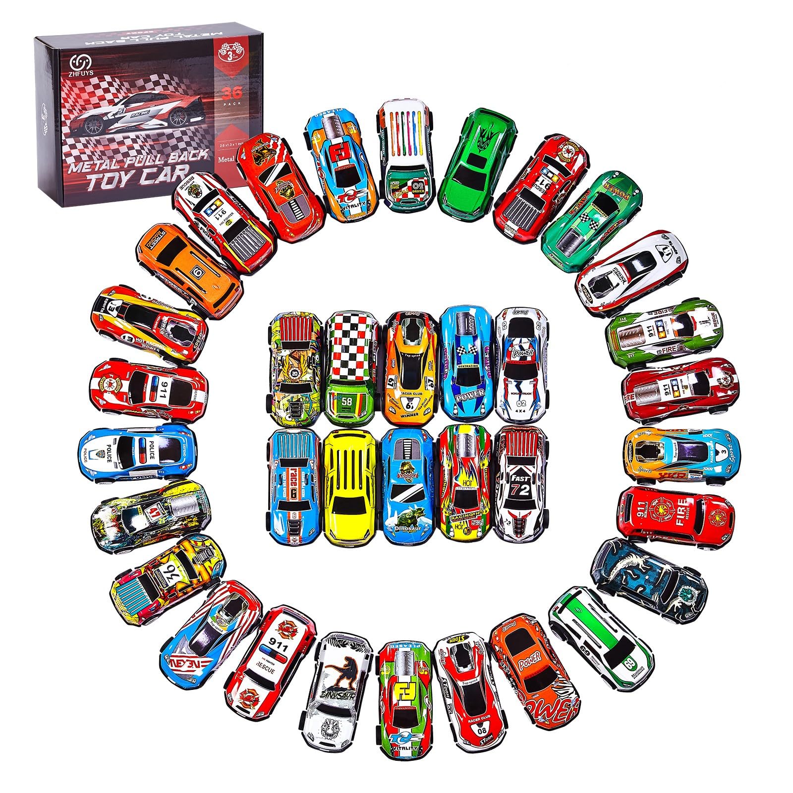 Foto 2 pulgar | Toy Cars Zhfuys De Metal Con Cierre Retráctiles, 36 Unidades, Para Niños De 3 A 8 Años - Venta Internacional.