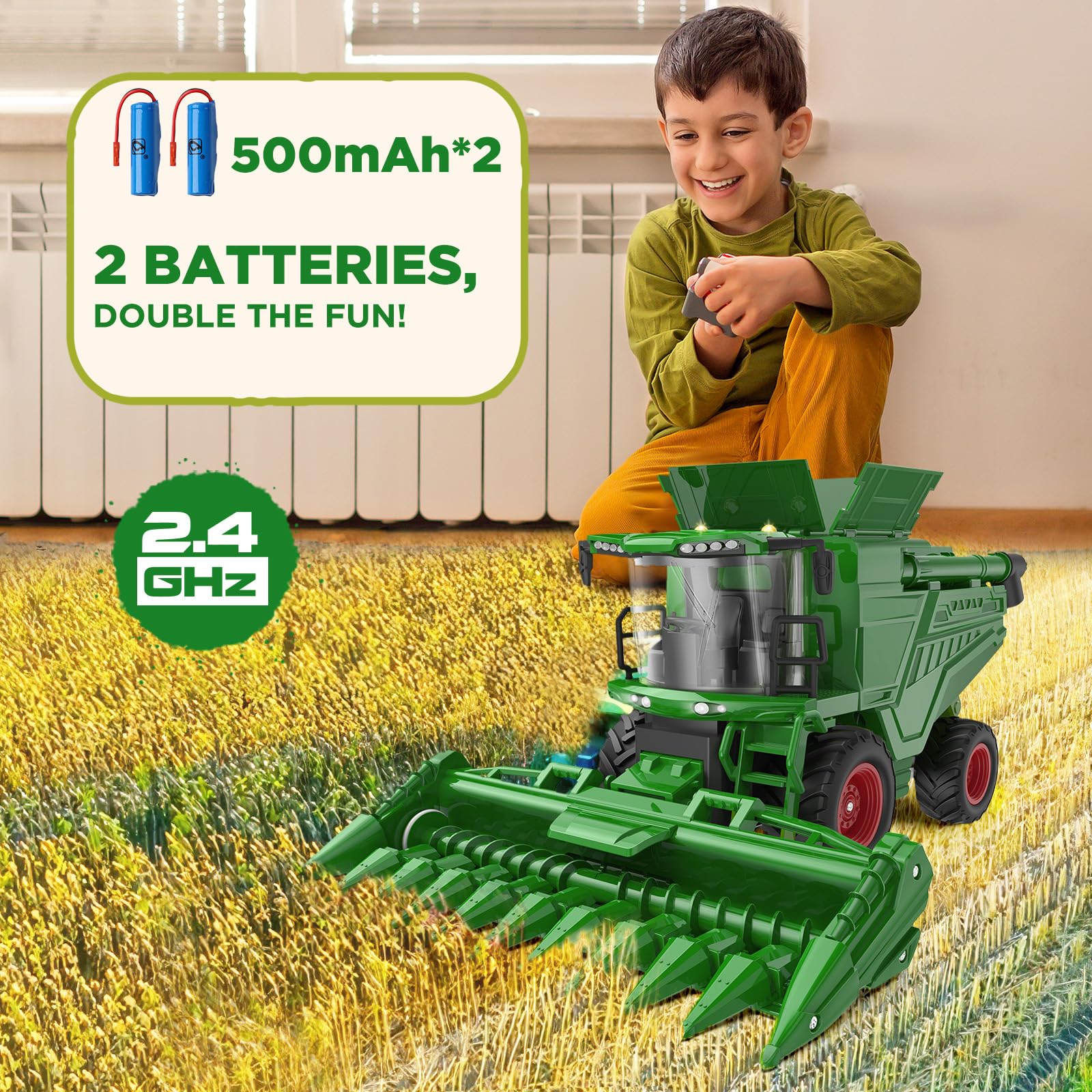Foto 3 pulgar | Tractor Cosechador Combinado Con Control Remoto De Juguete Uarzt 2025 - Venta Internacional.