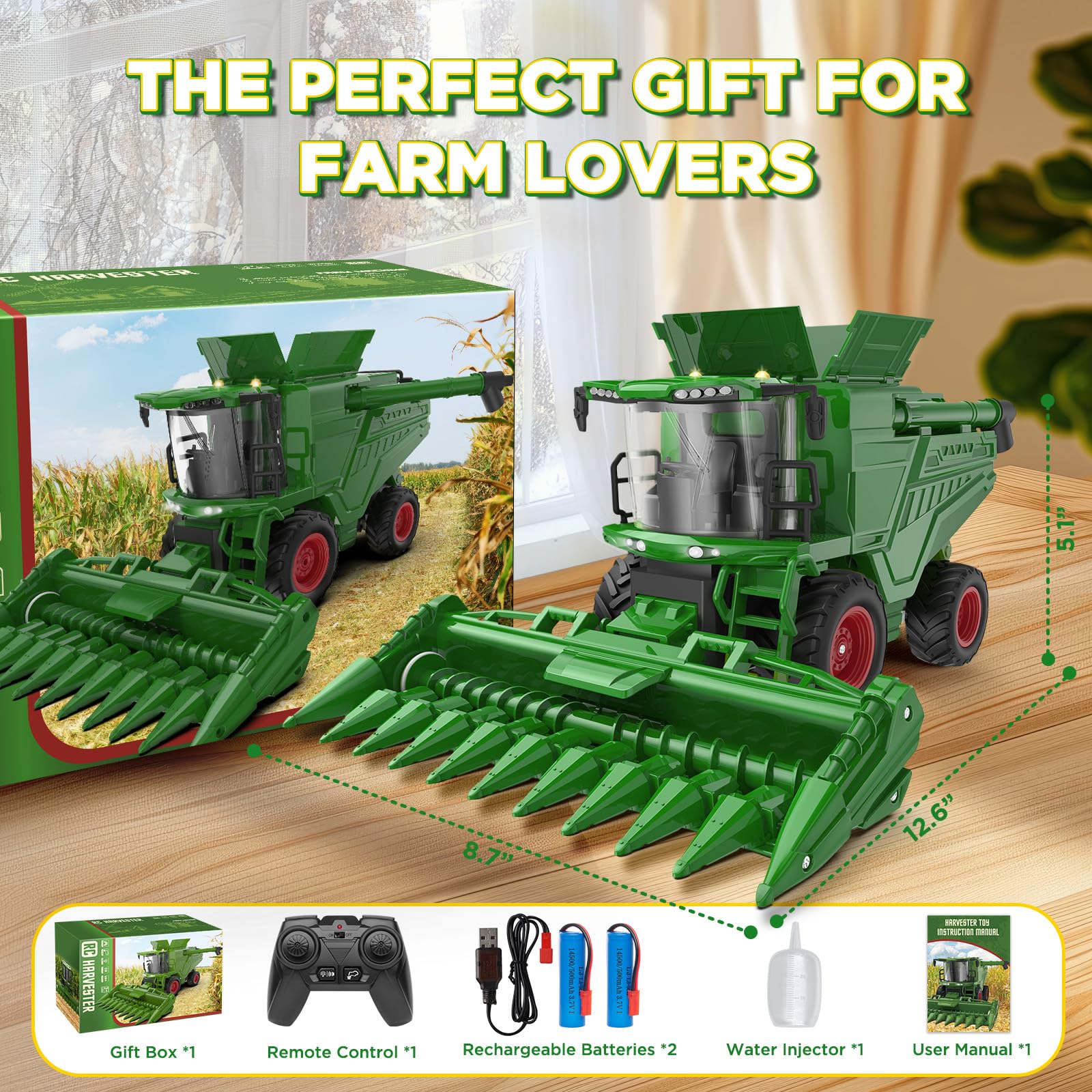 Foto 6 pulgar | Tractor Cosechador Combinado Con Control Remoto De Juguete Uarzt 2025 - Venta Internacional.